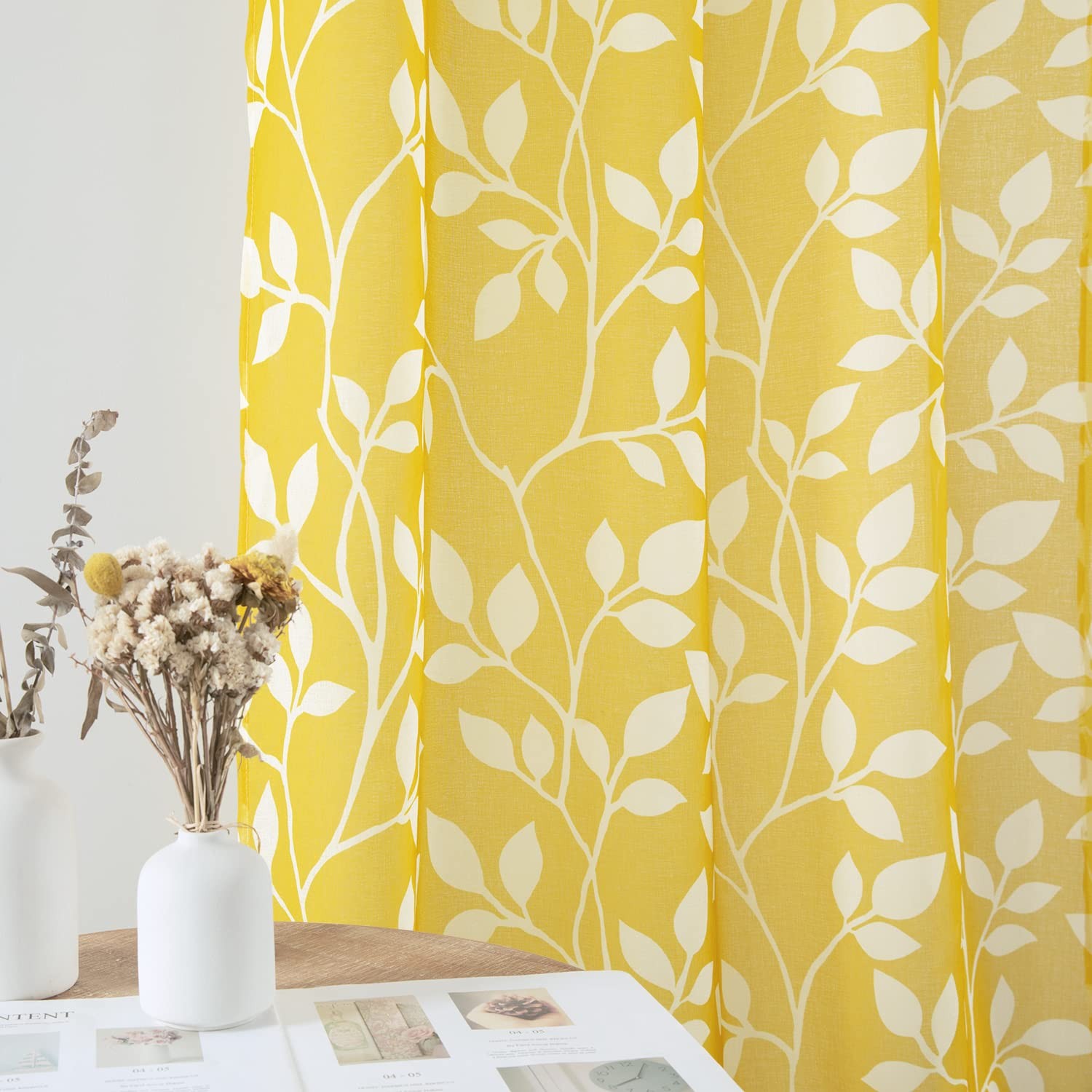 XTMYI Mustard Yellow Curtains for Bedroom 25″W x 30″L (Pack of 2),