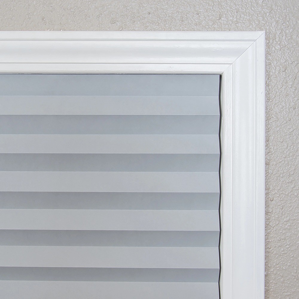Gray Room Darkening Pleated Paper Window Shade 36 x 72 Inch No Tools