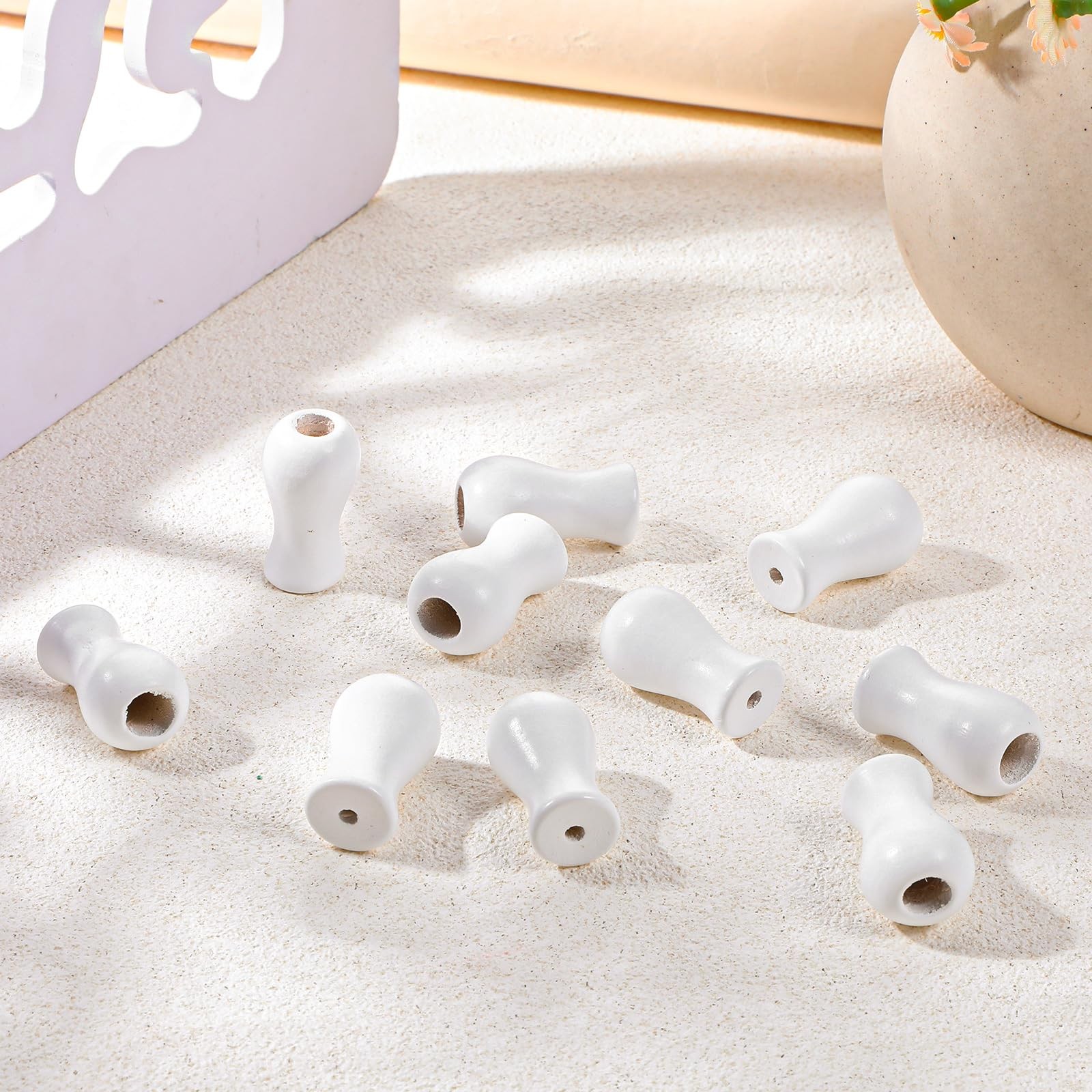 White Plastic Cord Tassel Window Blind Pull Knobs Drops End Crafts 10 PCS