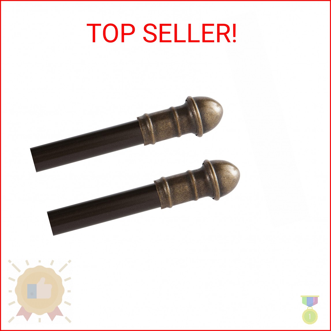 Interior Living 28-48 in. Adjustable Petite Café Curtain Rod, 2-Pack, 7/16 in. D