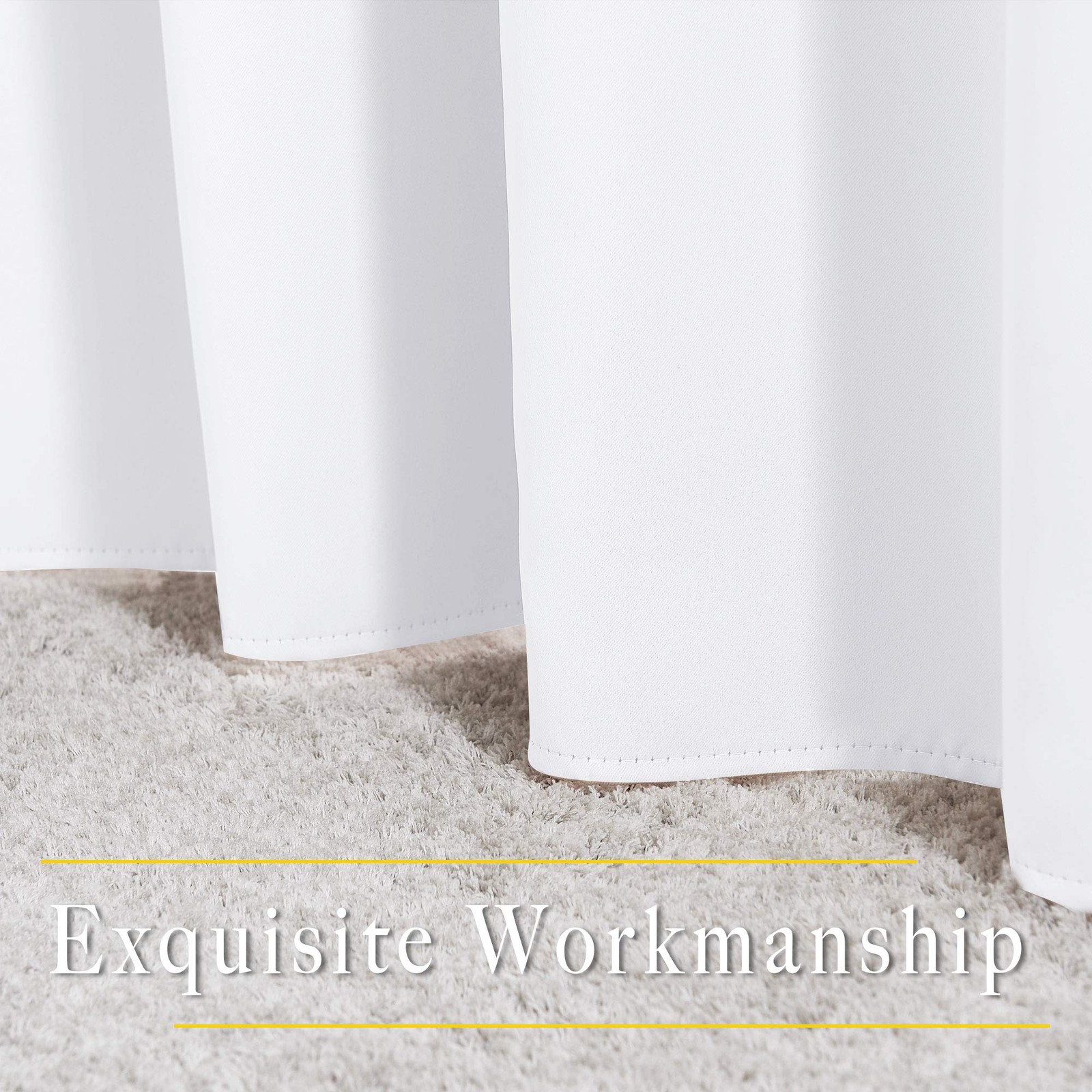 NICETOWN Curtains for Bedroom – (Pure White Color) 52 inches Width x 63 inche…