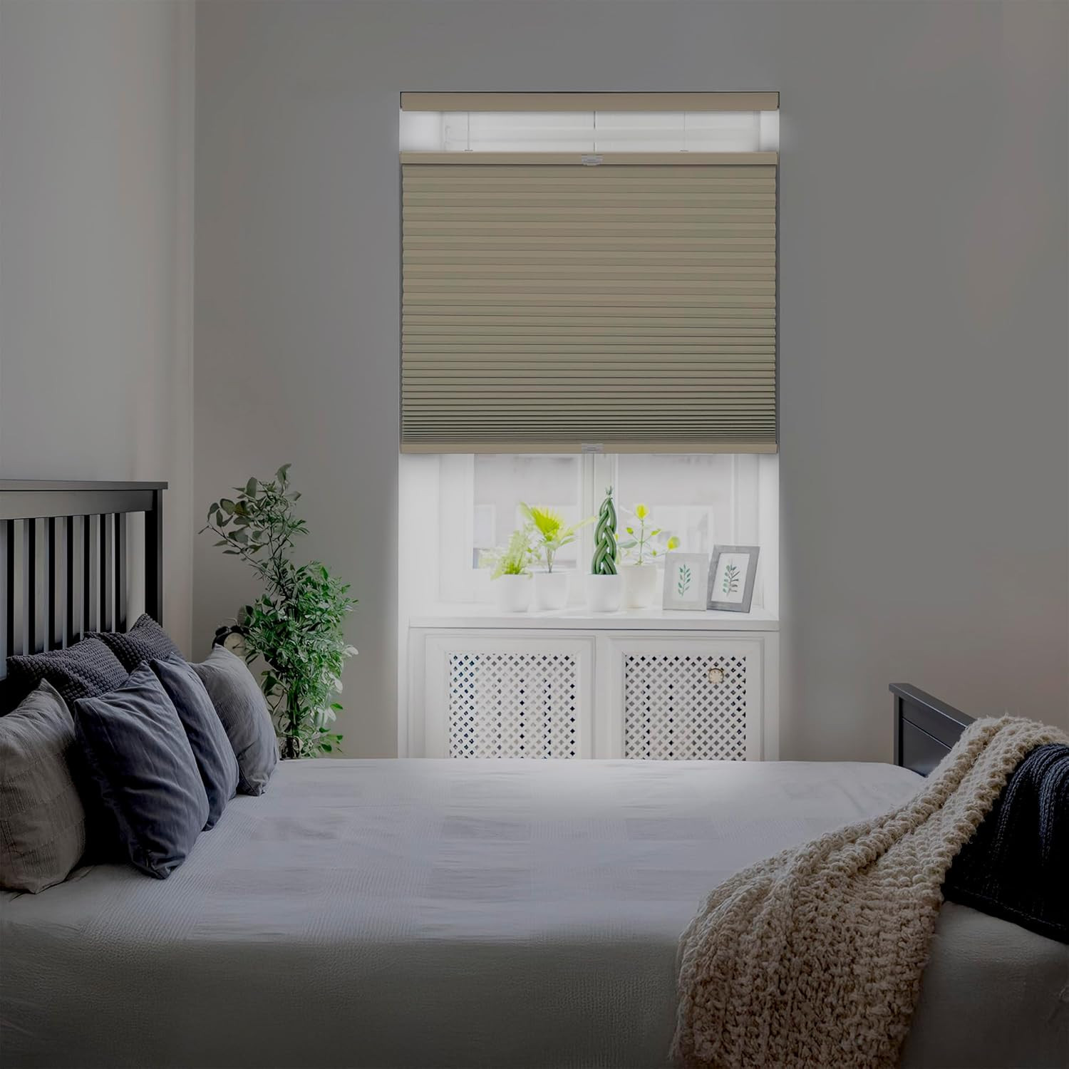 Cordless Blackout Cellular Shade, Top Down Bottom Up, 33″ W x 72″ H, Alabaster
