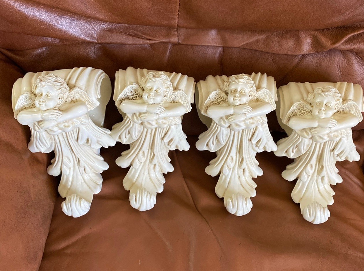 Resin Angel Curtain Wall Art Hangings Pair Home Decor Never Used