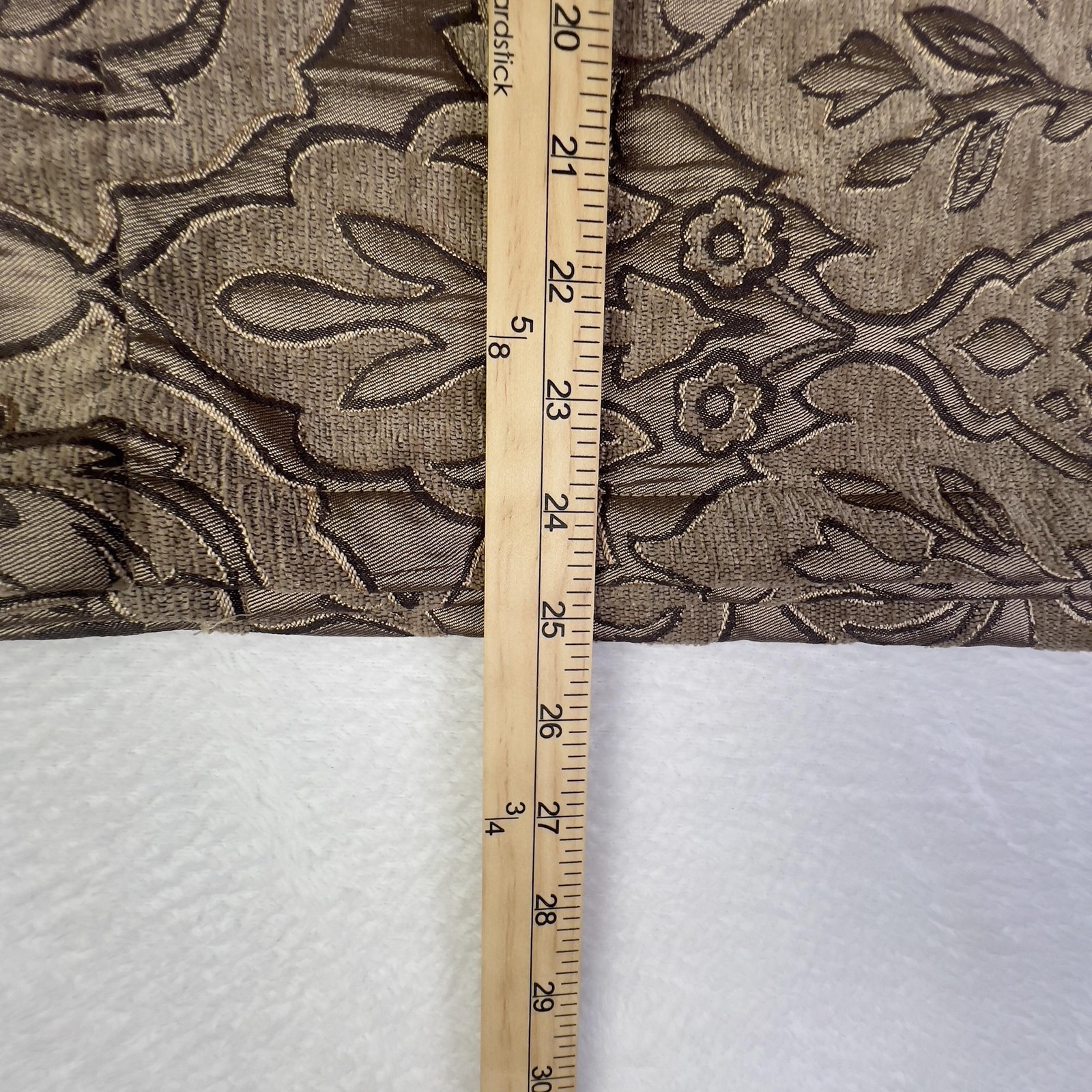 Chris Madden Scalloped Valance Beige Floral Textured Curtain Made To Measure