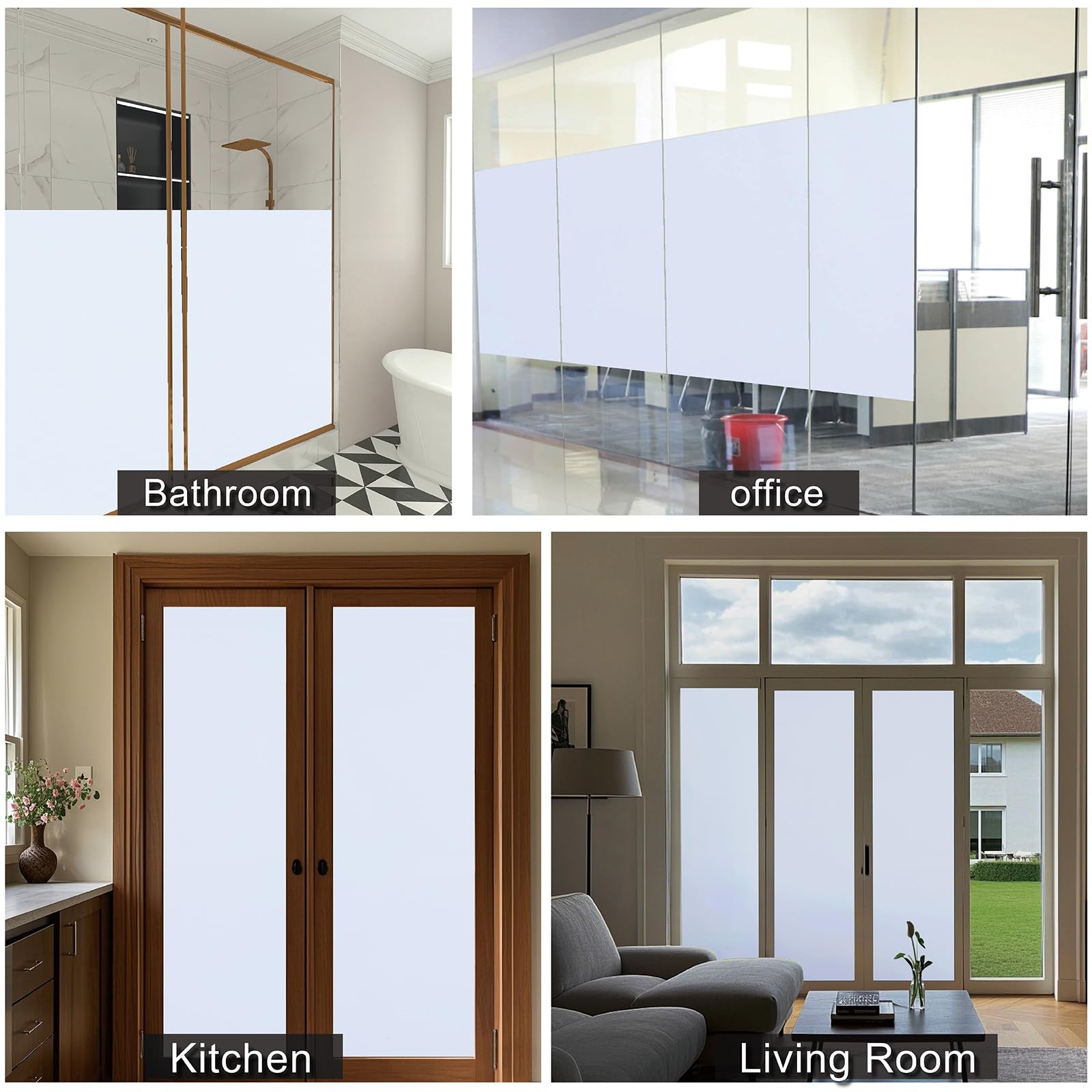 17.5 x 78.7 Inch White Blackout Window Film 100% Light Blocking Window Cover