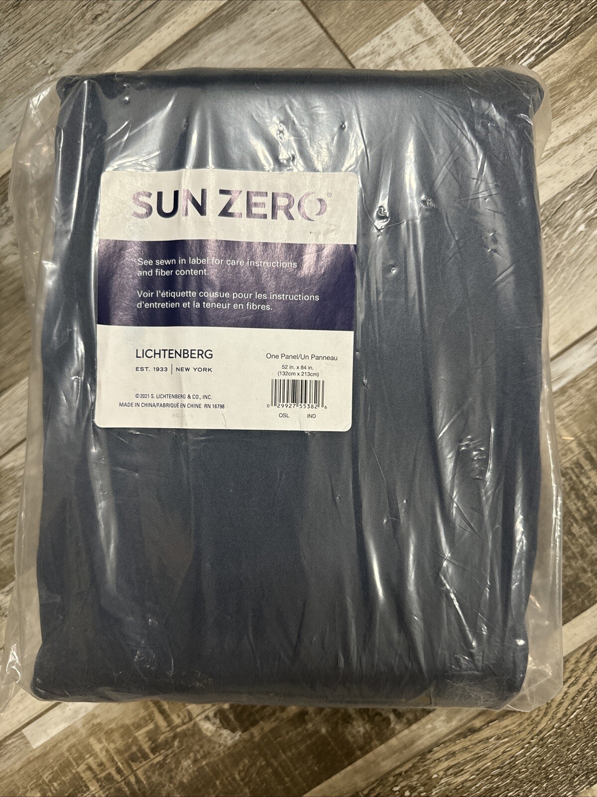 Sun Zero Blackout 1-Panel Ludlow Window Curtain Indigo Blue 52 X 84 NWT
