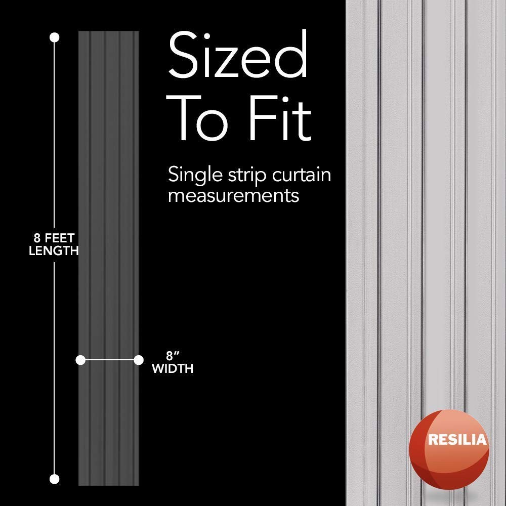 Clear Vinyl Strip Curtain for Warehouse Doors – Single 8″x8′