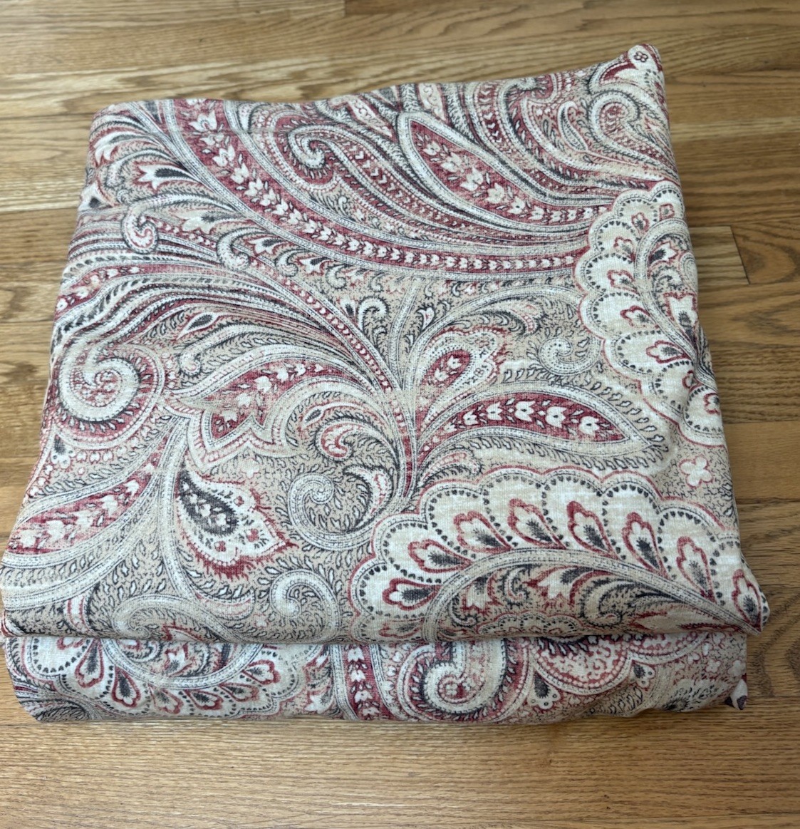 2 Pier 1 Seasons Paisley Lined Grommet Curtain Panels Suede Beige Antique Brass