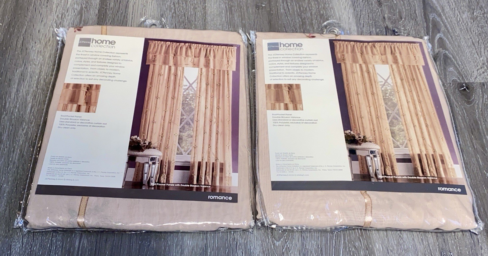 JC Penny Home Collection Romance Panel Rod Pocket Panel 54×84 Rose Beige Set