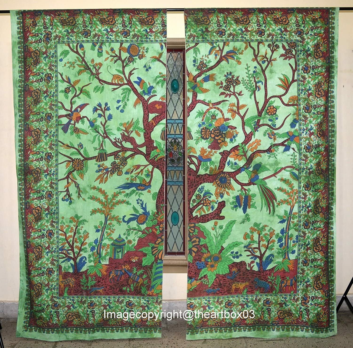 Indian Mandala Hippie Window Treatment Curtains Cotton Drape Balcony Room Decor