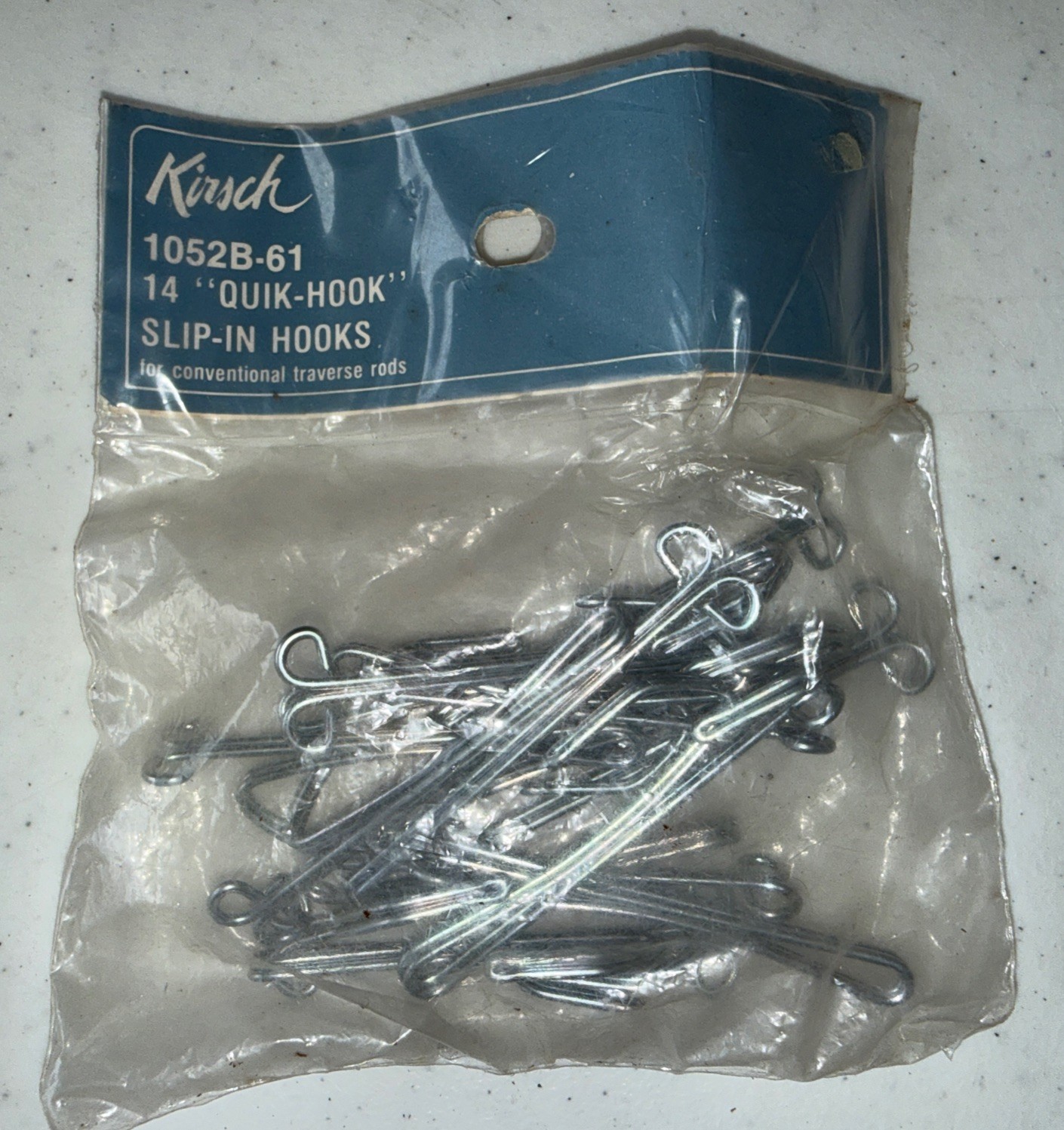 NOS 33 Total Kirsch Drapery Quick Hook Slip-In Hooks for 4″ Traverse Rods