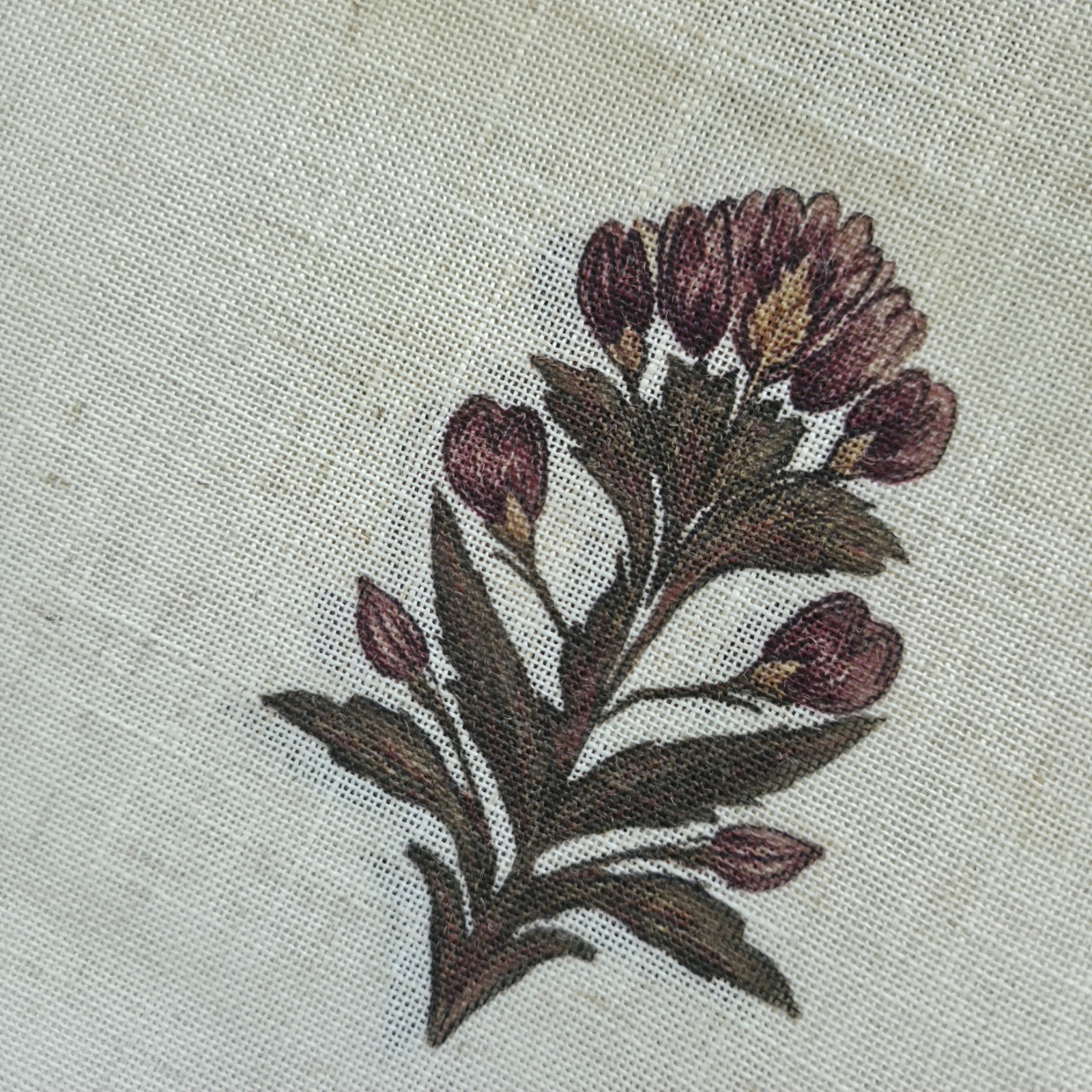 Botanical Medallion Linen Blend Drapes Set of 2 37×84 Floral Curtain Panels