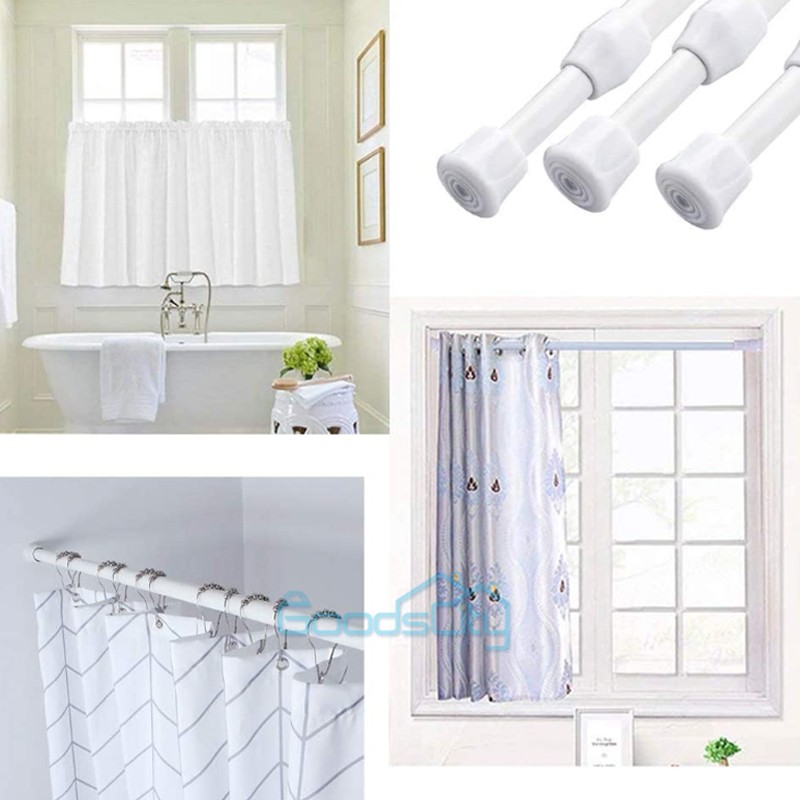 Adjustable Spring Tension Steel Curtain Rod 23-44in. Window Door Telescopic Pole