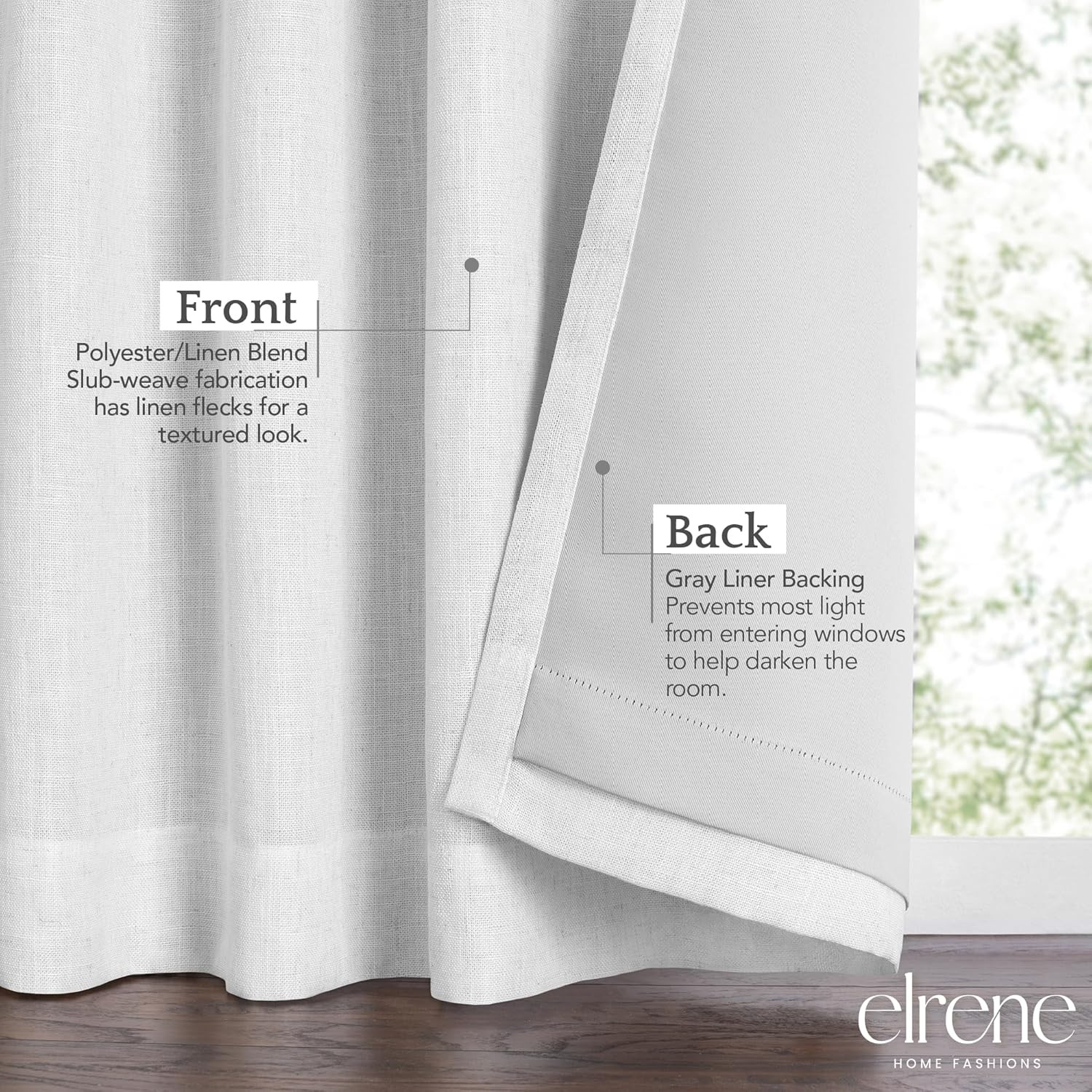 Home Fashions Harrow Solid Texture Blackout Single Window Curtain Panel, 52″X84″