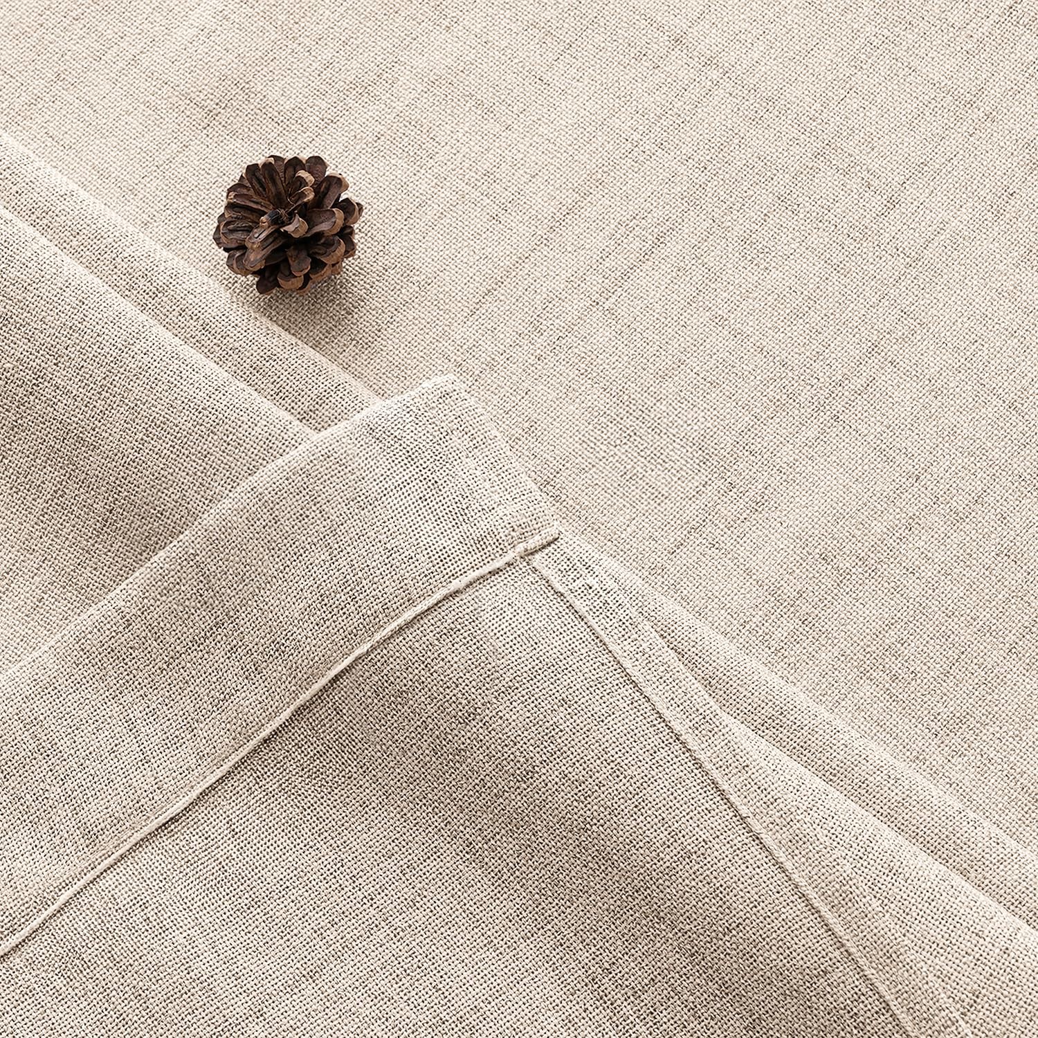 MIULEE Faux Linen Curtains 63 Inch Length 2 42″W x 63″L (Pack of 2),