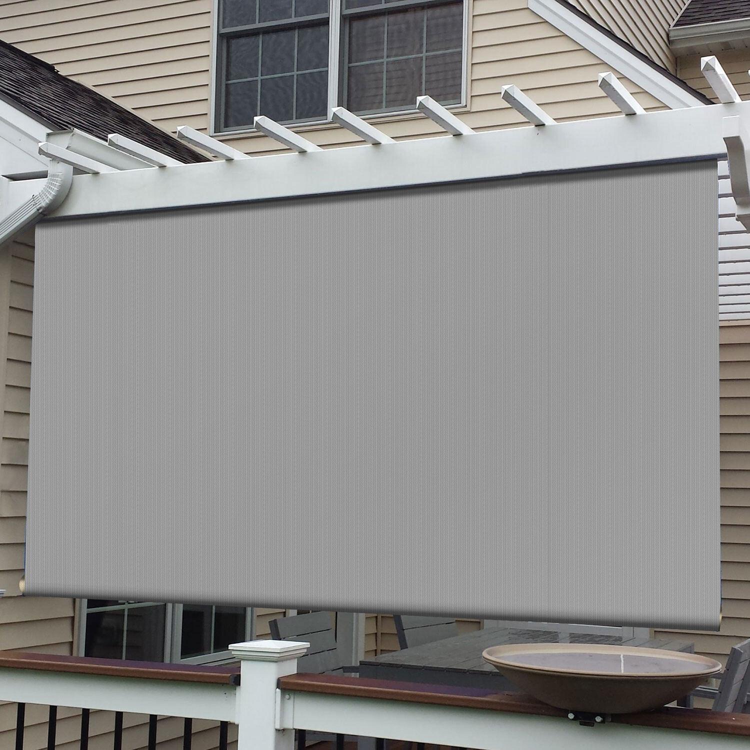 Roller up Shade Roller Shade Light Filtering Gazebo Porch Garden Outdoor Gray