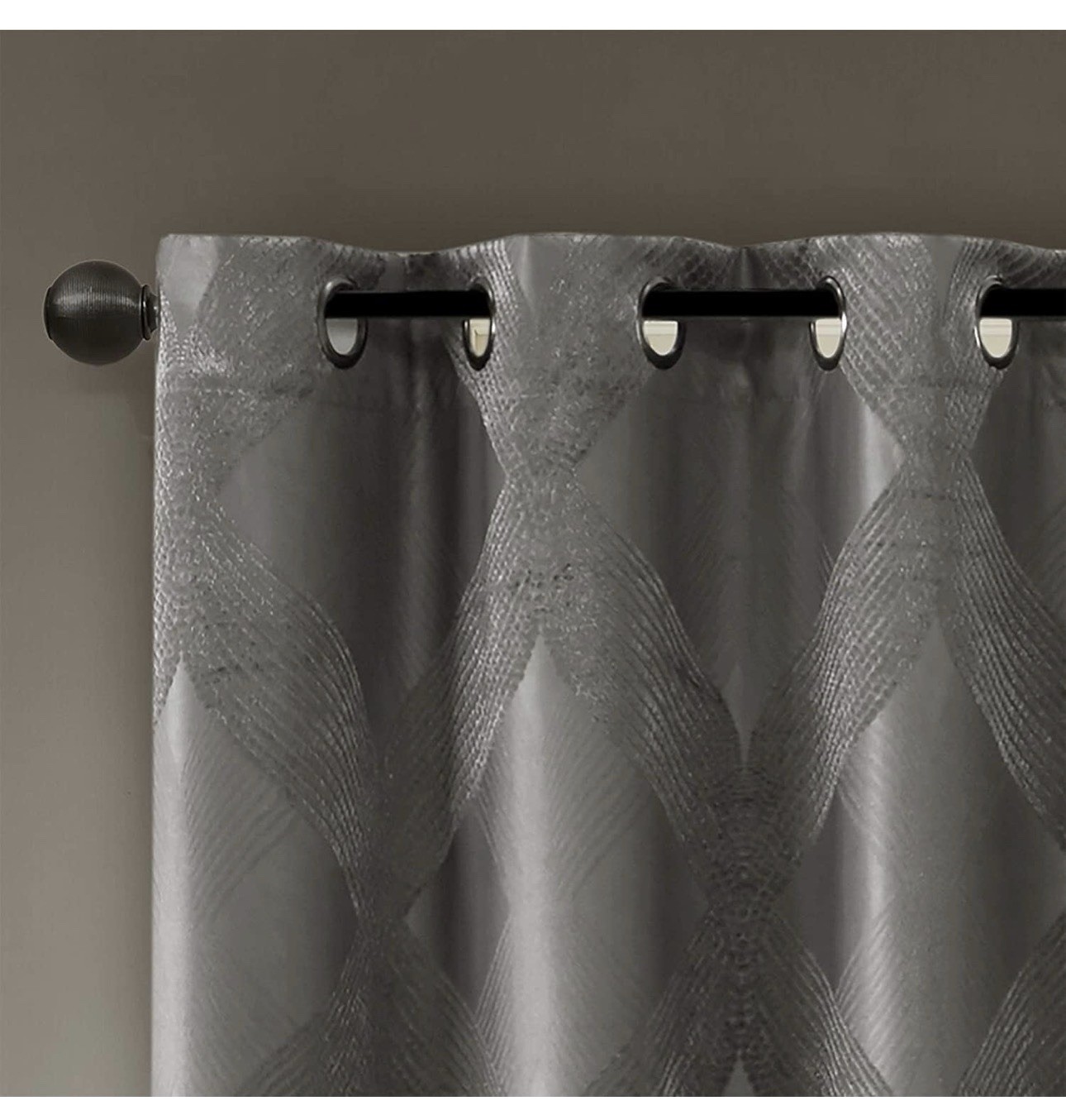 SunSmart Bentley Charcoal total blackout grommet curtain panel 50 x 84in window