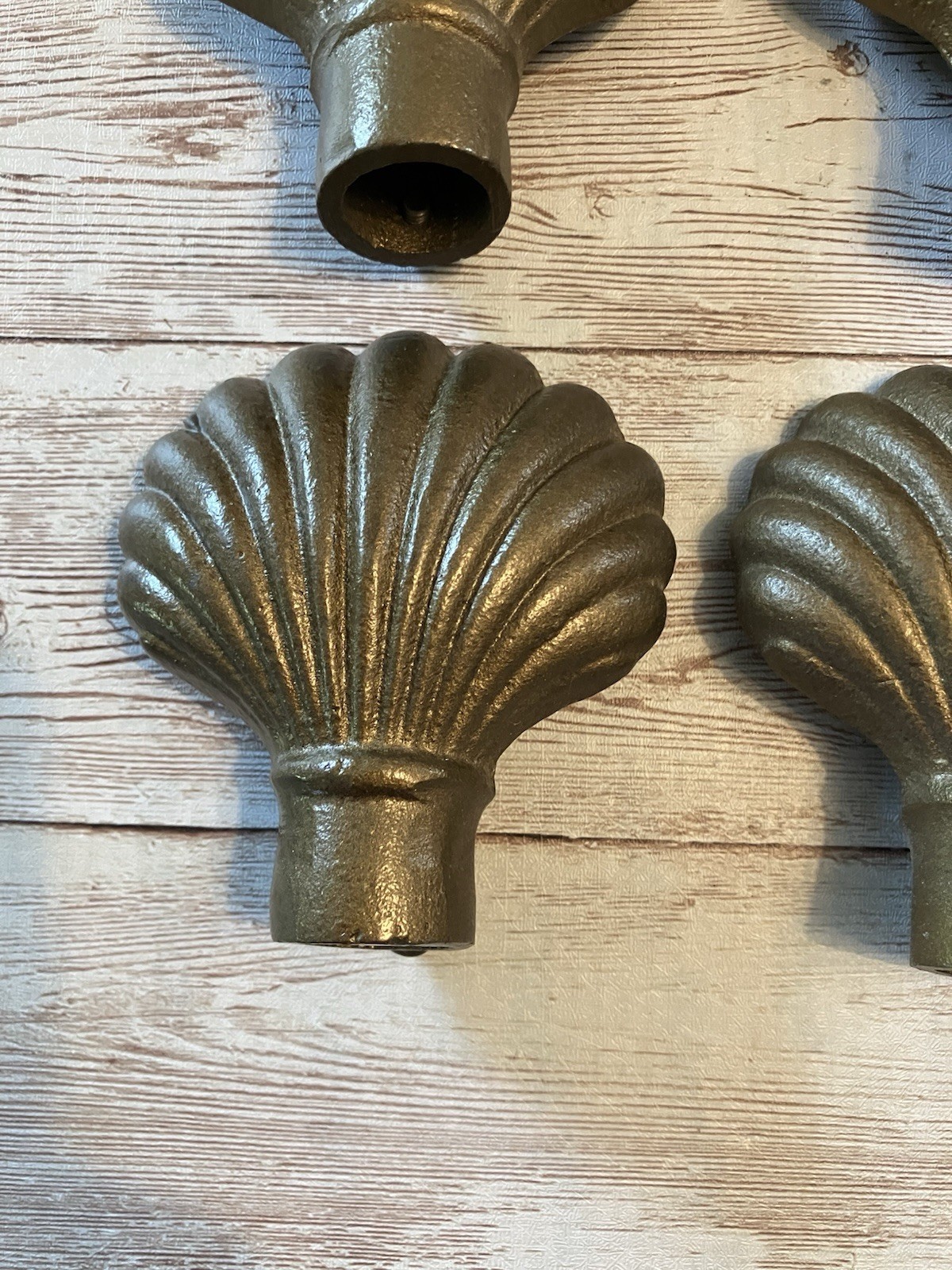 Vintage Art Deco Style Antiqued Brass Style 3″ Finial Curtain Rod End Lot Of 4
