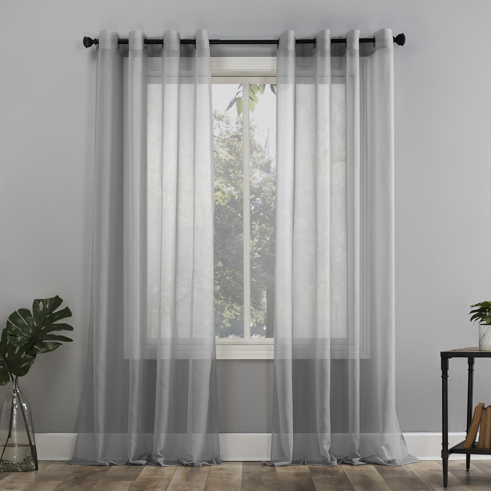 No. 918 Curtain Panel, 59″W x 84″L, Silver Gray, Sheer Voile, Grommet Top