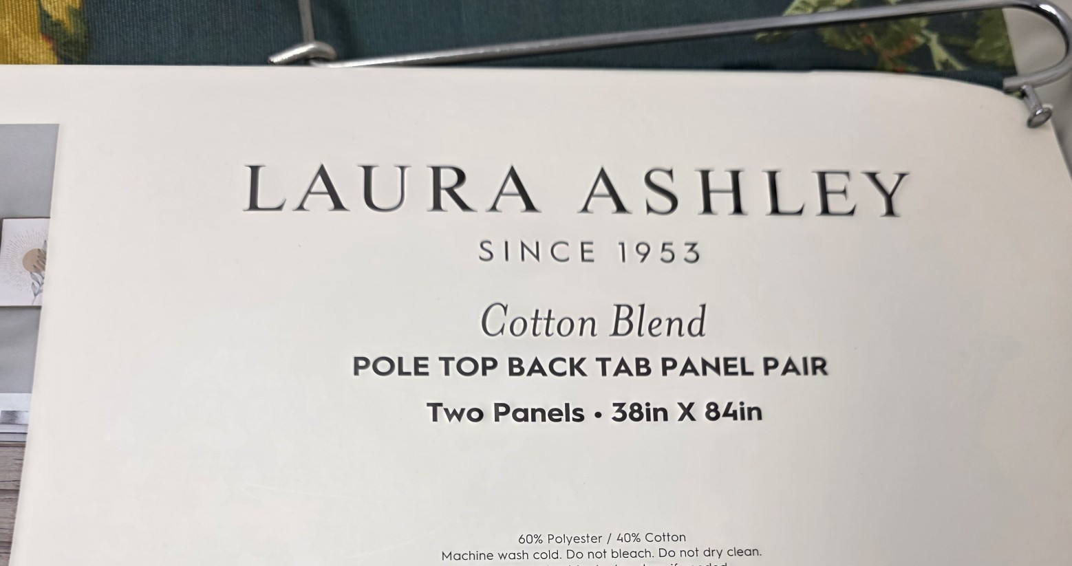 NEW Laura Ashley Floral Curtains Set of 4 Panels 38×96 Cotton Blend Back Tab