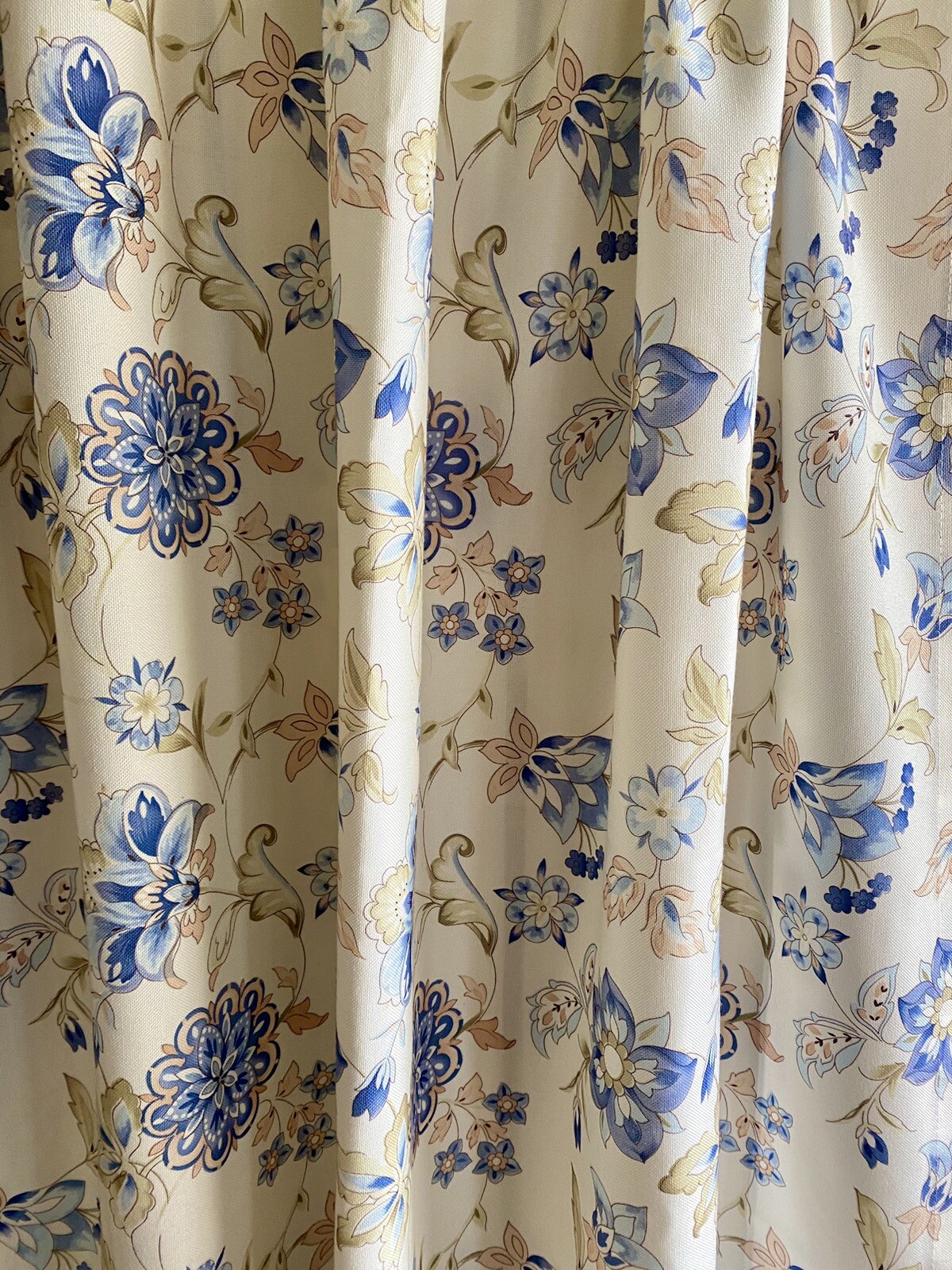Jacobean Curtain Panels Floral Opaque Set of 2 52” X 84”