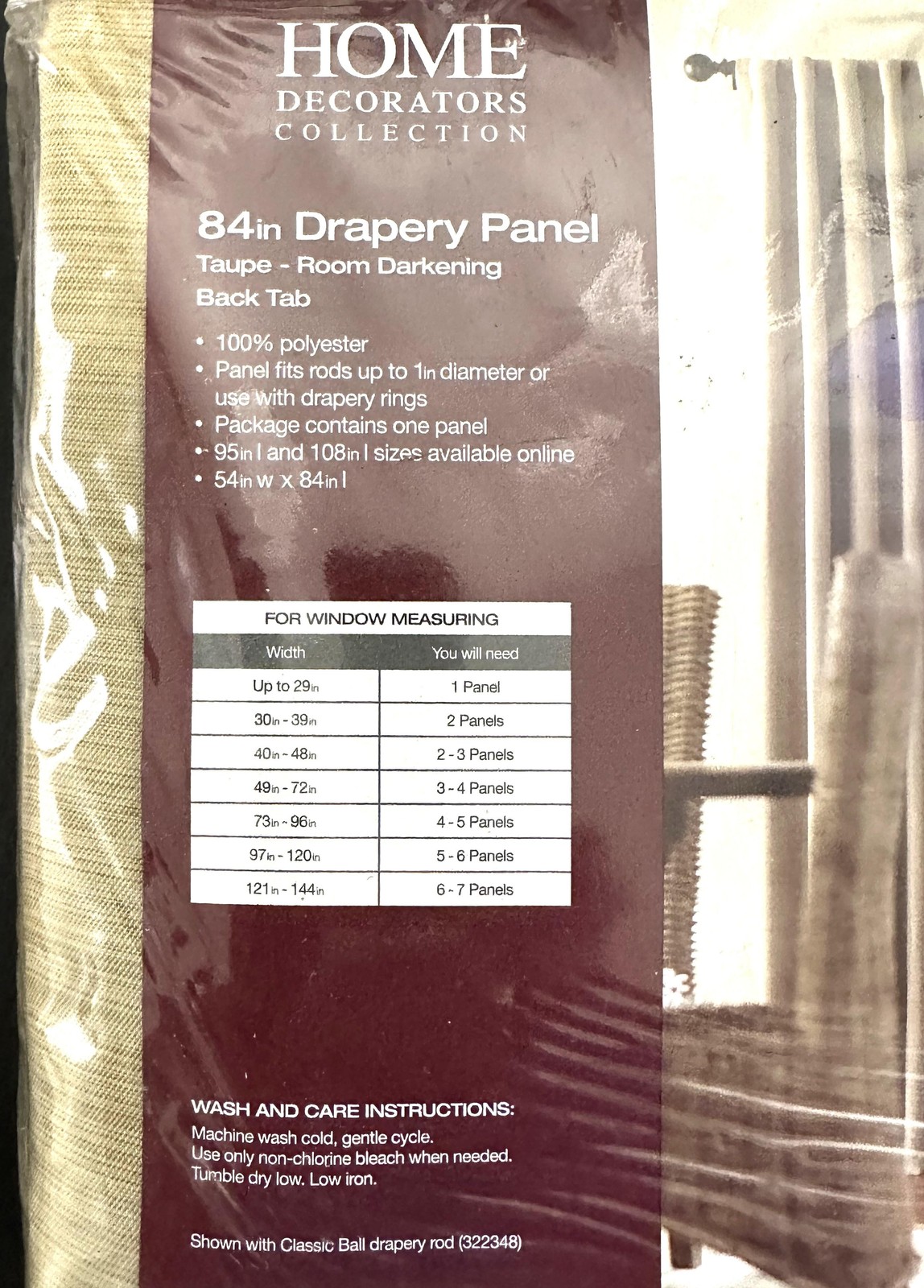 2-PACK Home Decorators Collections Taupe Room Darkening Curtain, 54in W x 84in L