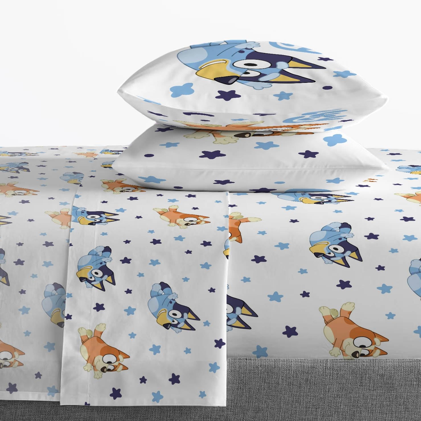 Jay Franco Bluey & Bingo Full Comforter Set – 7 Piece Bed Full, Multi –