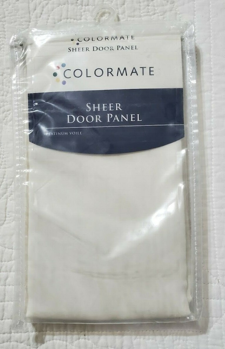 NEW Colormate Sheer Door Panel Platinum Voile Oyster White 59×72 from Sears