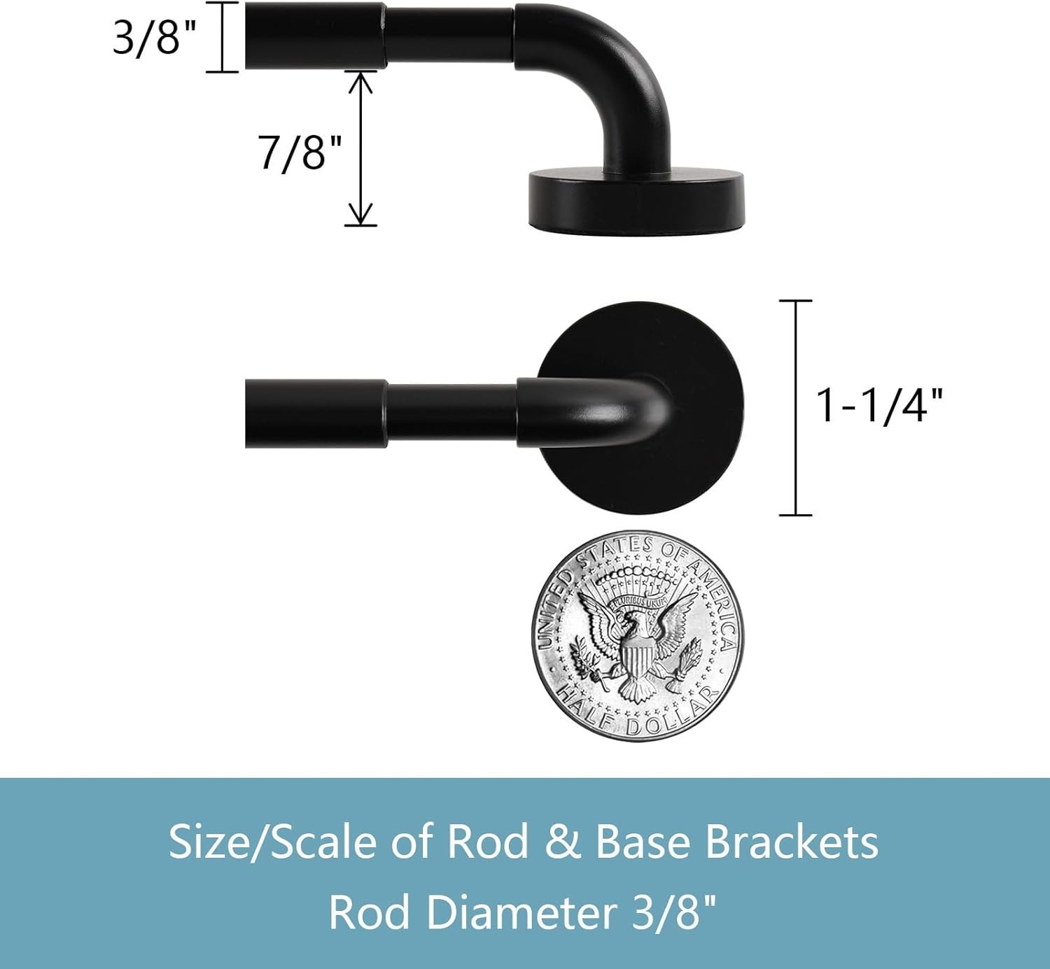Versatile Adjustable TYRON Magnetic Curtain Rods for Windows & French Doors