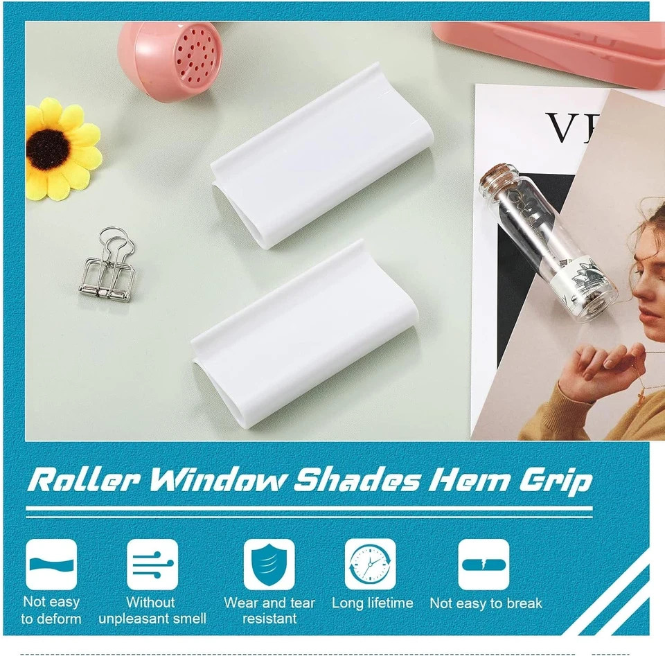 4 Pieces Window Shade for Roller Pull down Roller Shades Handle Blinds for Windo
