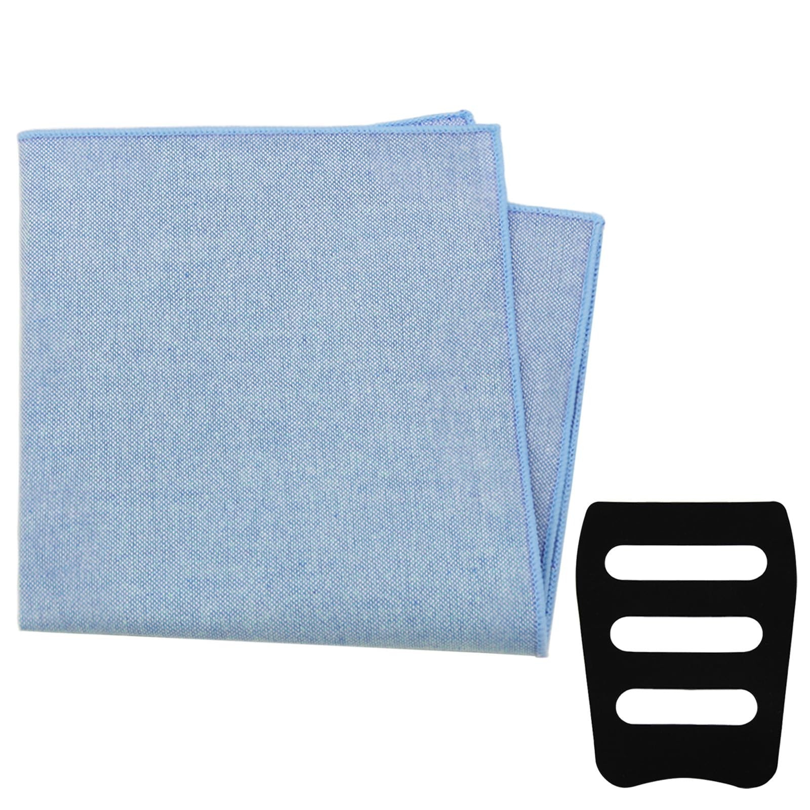Cotton Handkerchiefs for Men with Pocket Square Holder, Solid Color Pocket Sq…