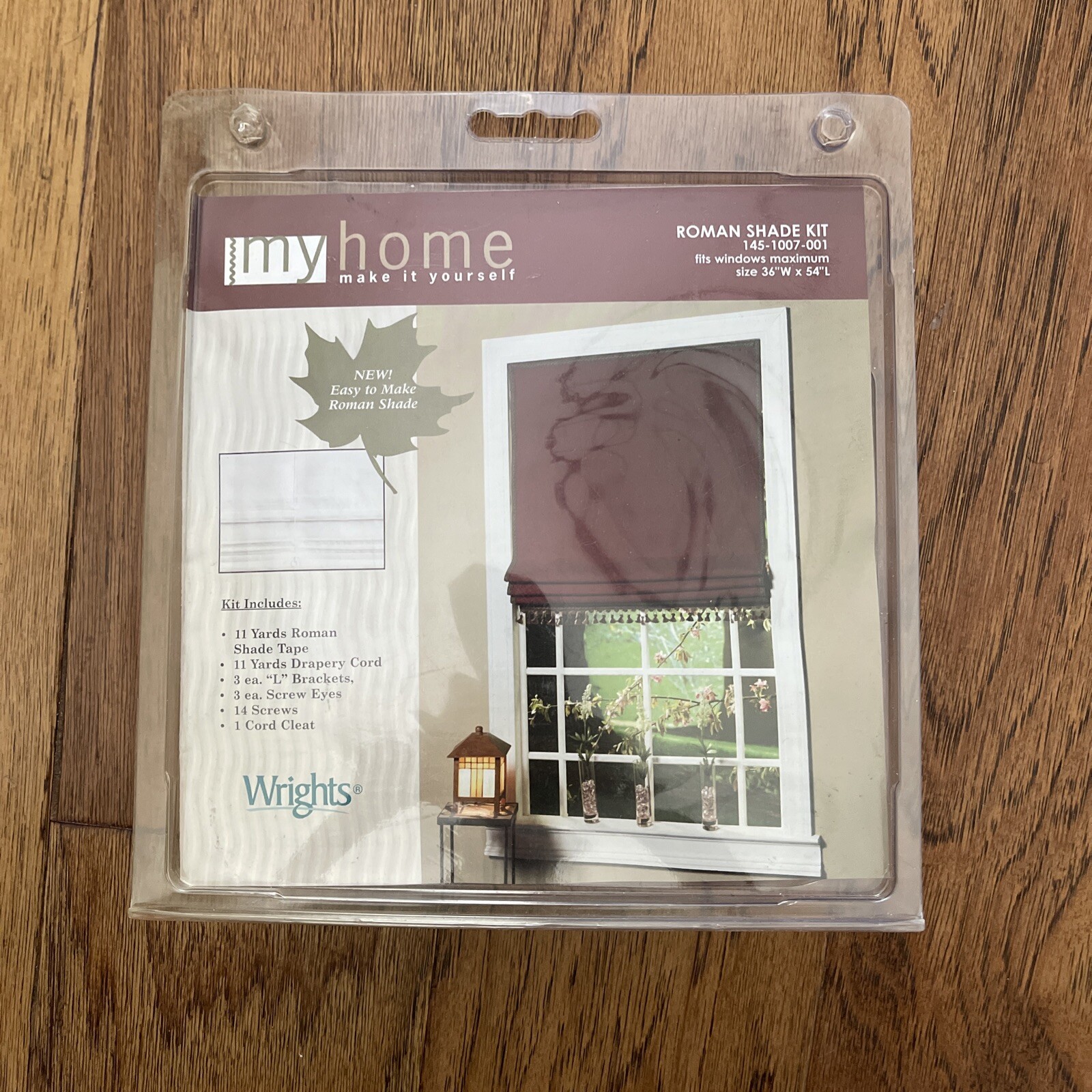 WRIGHTS Roman Shade Kit 36″ W X 54″ L “My Home”Improvement Window Treatment NIP