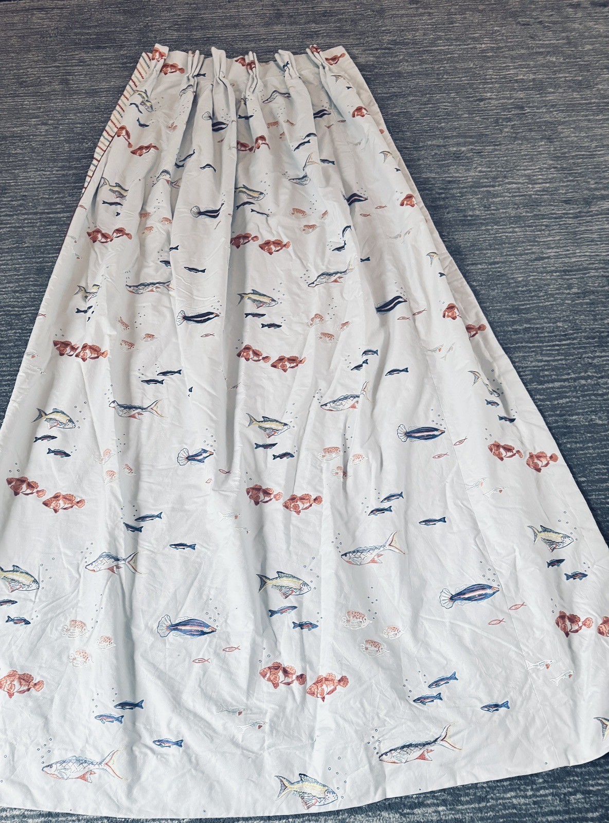 2 Panels Custom Embroidered Fish Coastal Drapes Curtains 86 Inch I Have 4 Panels