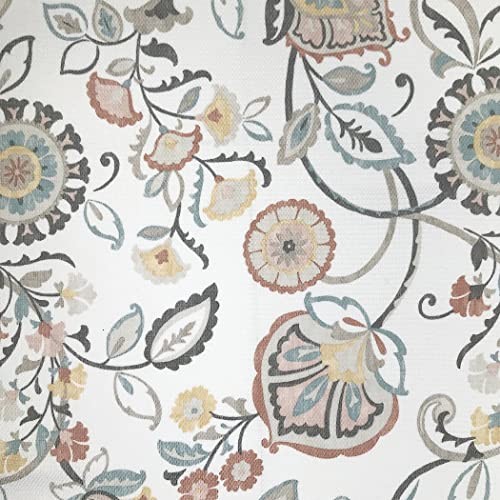 Signy Jacobean Pattern Semi-Sheer 54″W x 14″L (Pack of 1) White Traditional