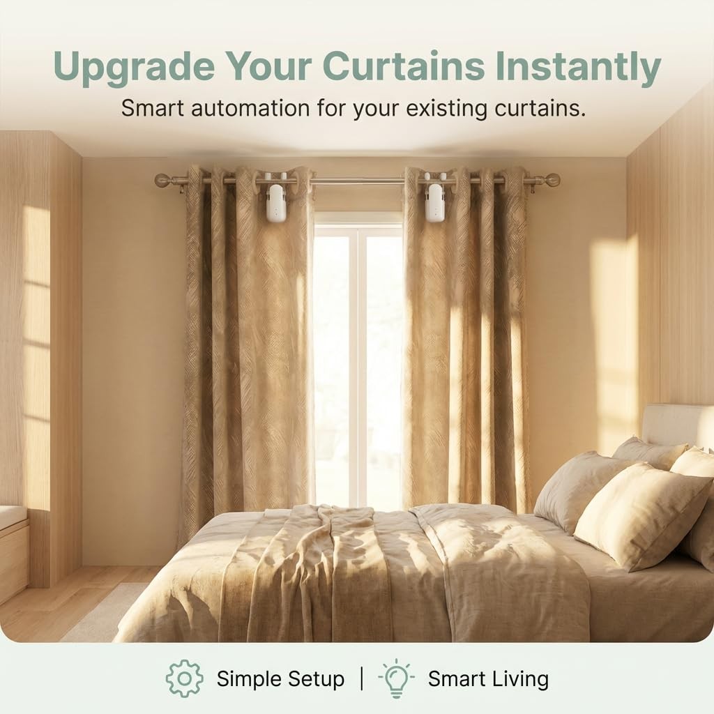 Smart Curtains Opener Bluetooth Device for Home Office – 20W Motor, Rechargeable