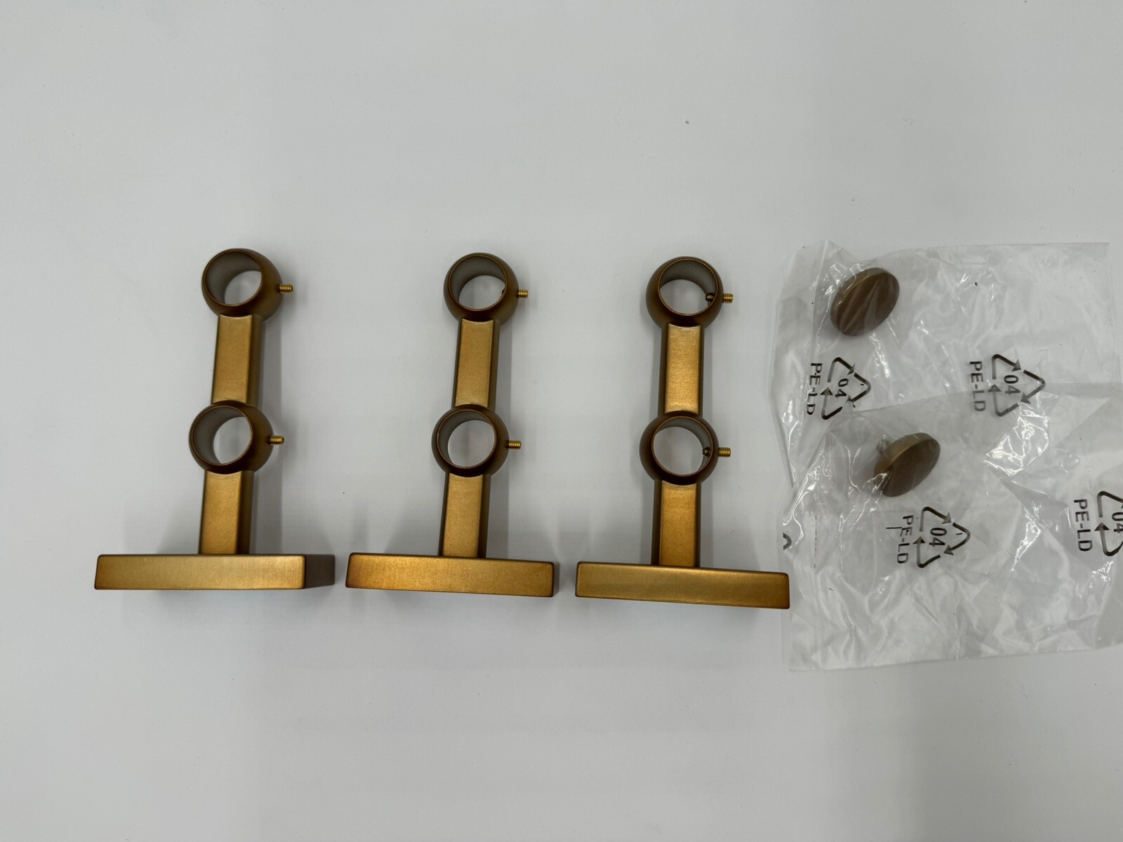 Williams Sonoma Double Curtain Bracket Assembly Hardware Kit Simple Barral Brass
