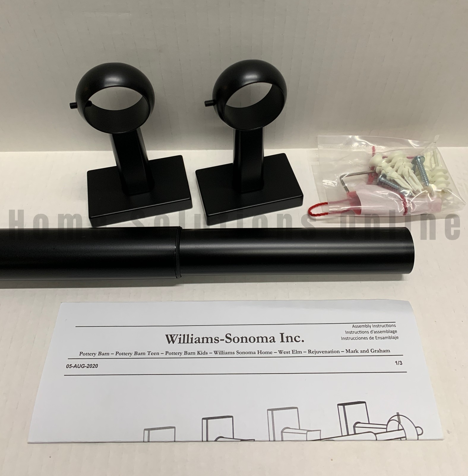 Pottery Barn Standard Curtain Rod Wall Bracket Antique Bronze 1.25″ 24-48 #2005A