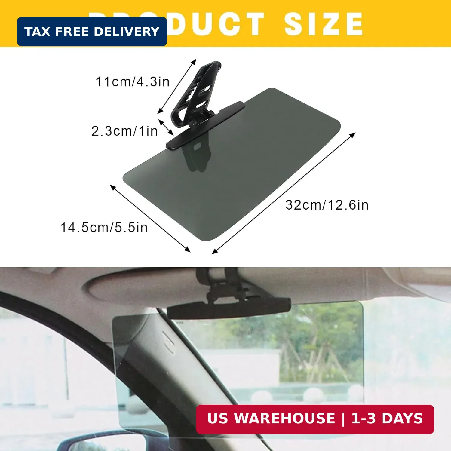 Universal Car Sun Visor Extension with Anti-Glare & UV Protection – Polarized Le