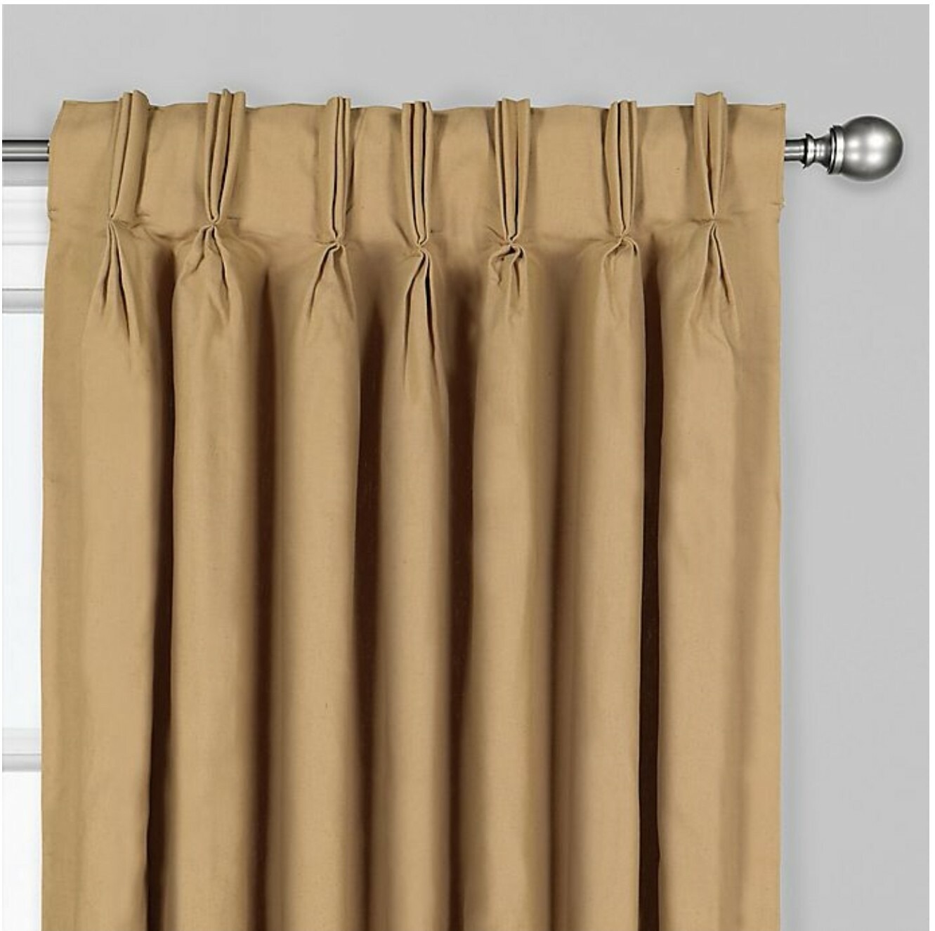 Cottlin 95-Inch Pinch Pleat/Back Tab Window Curtain Panel in Sand (Single)