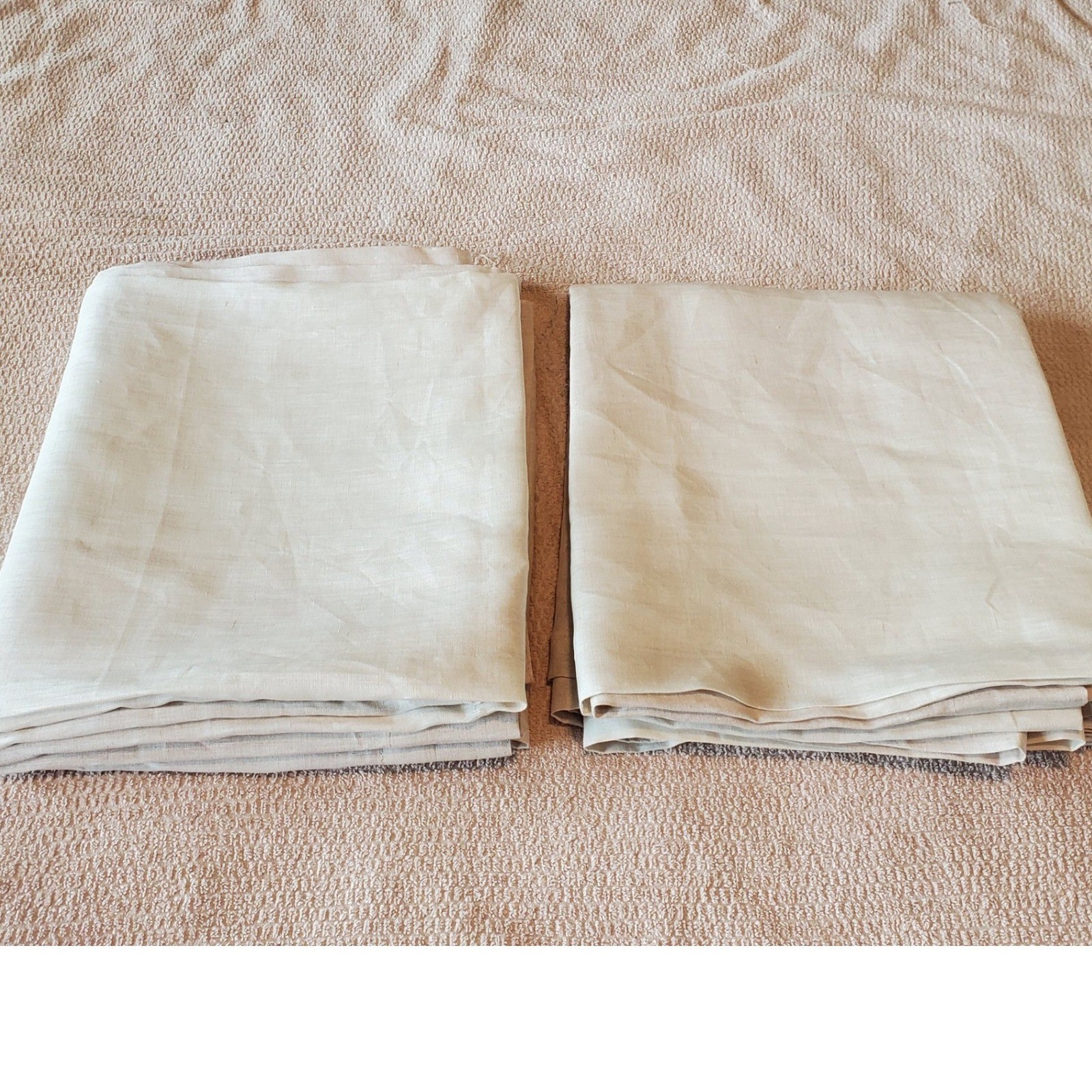 Threshold 100% Linen Light Filtering Curtain Panels 54×95 Natural Beige 2pc