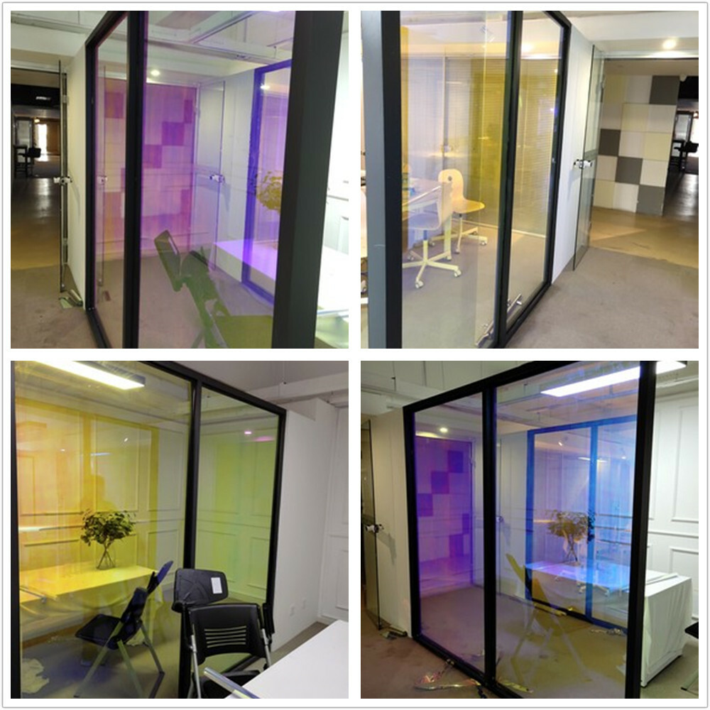 Rainbow Iridescent Window Film Home Mall Glass Decoration Tint Adhesive 152x50cm