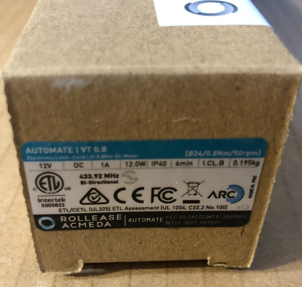 Rollease Automate Cordlift DC Motor .8NM MT01-3001-069001