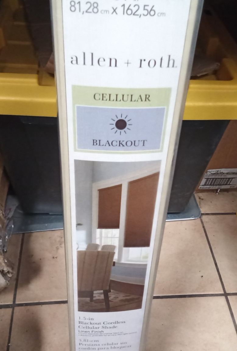 Allen roth 32in x 64in Blackout cordless cellular shades linen finish
