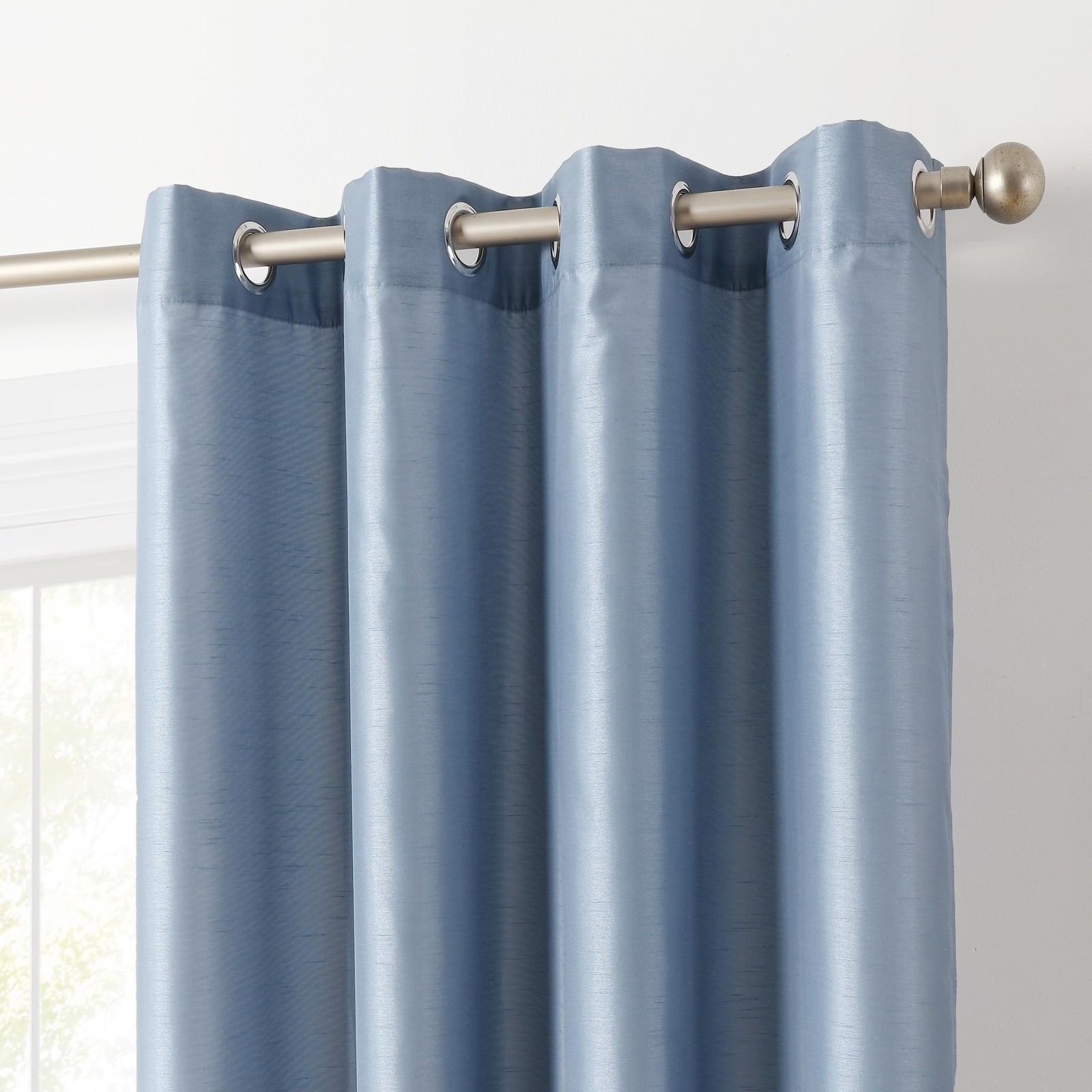 Hlc.Me Jefferson Faux Silk Semi Sheer Light Filtering Microfiber Lined Grommet