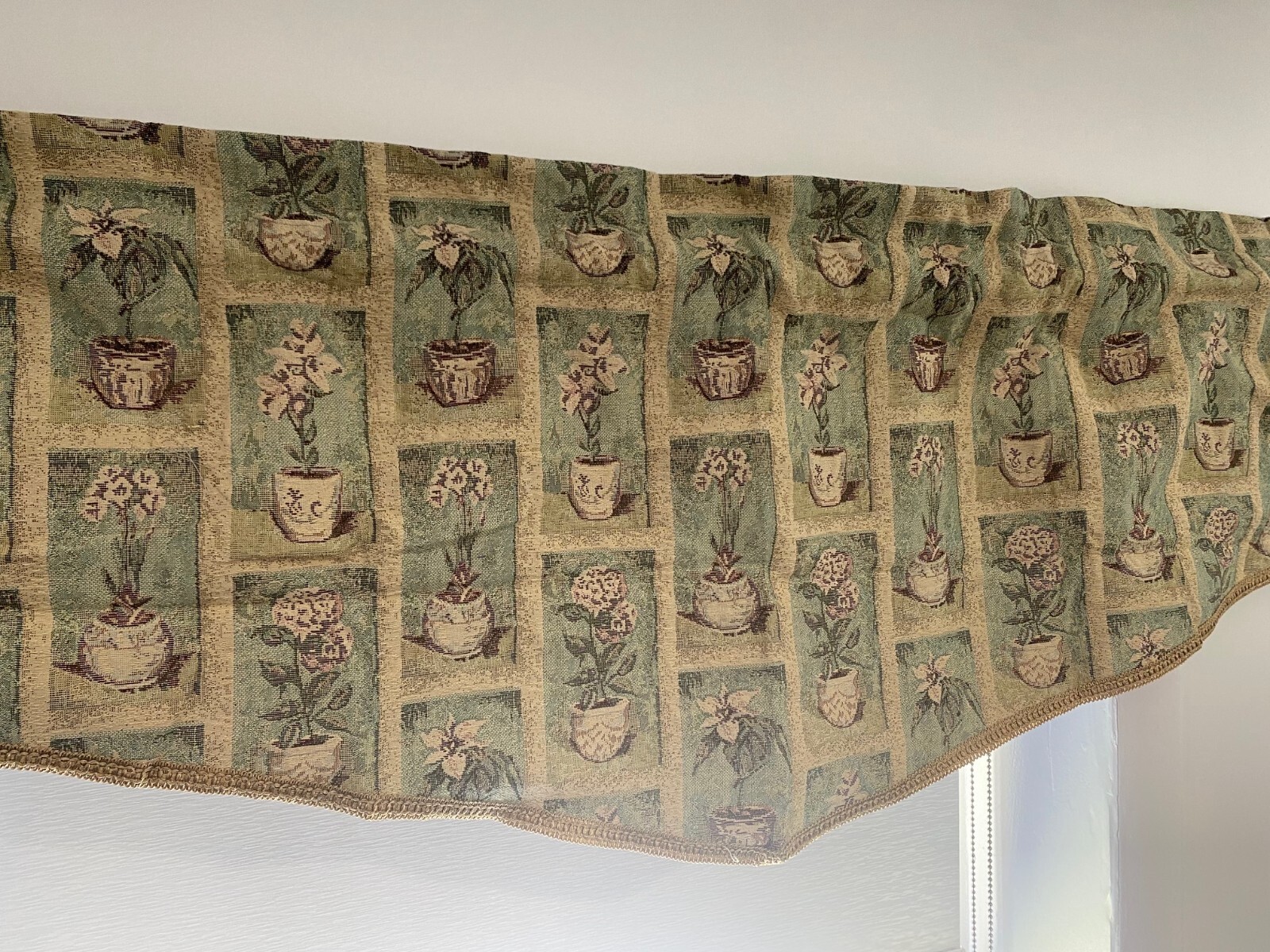 Floral Rod Pocket Tapestry Valance for Windows in Bedroom, Kitchen, Living Room