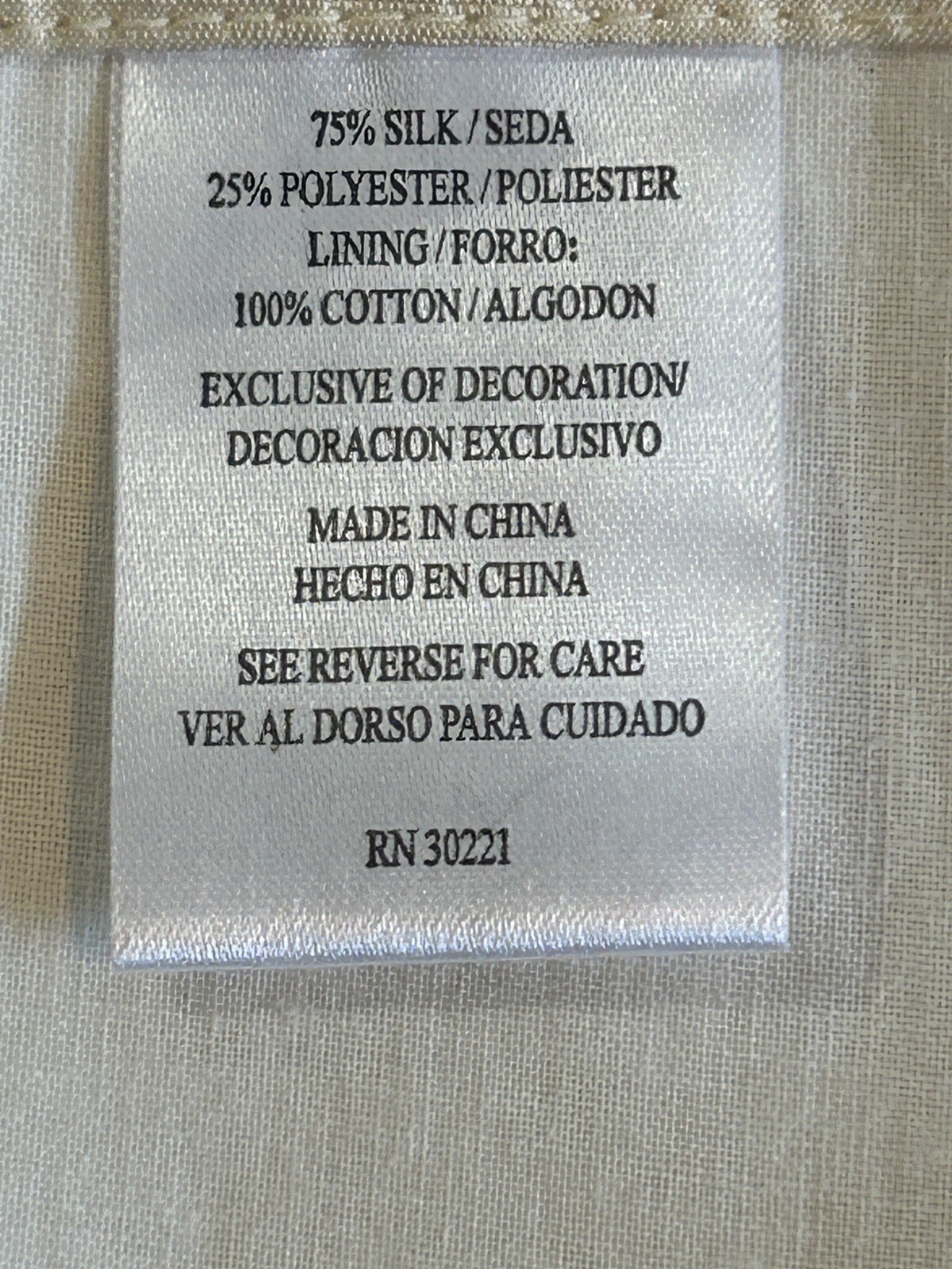 1 Curtain Panel Textured SILK blend cotton lining Rod Pocket Ivory cream 84″X40″
