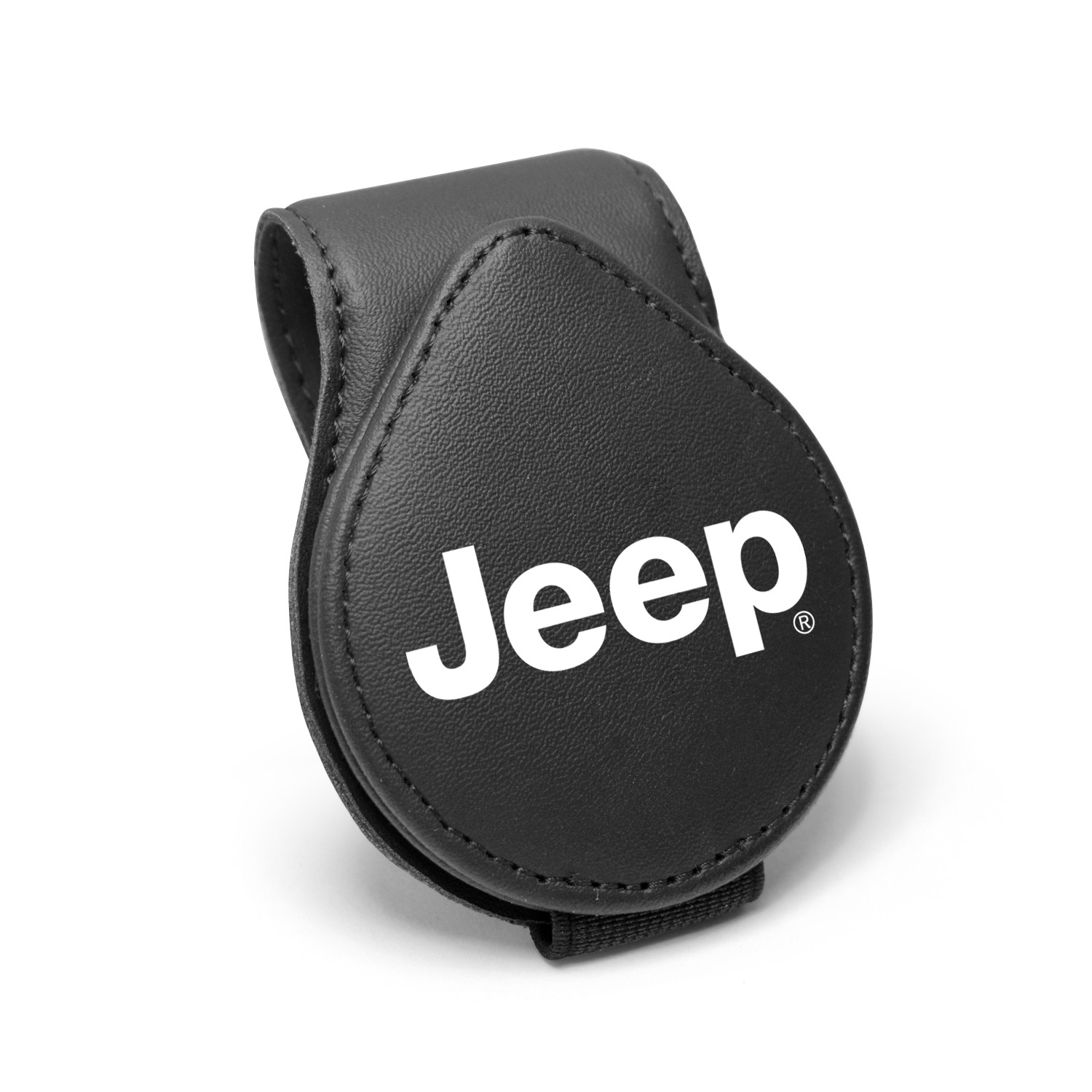 Jeep Leather Magnetic Sunglass Holder Car Sun Visor Clip