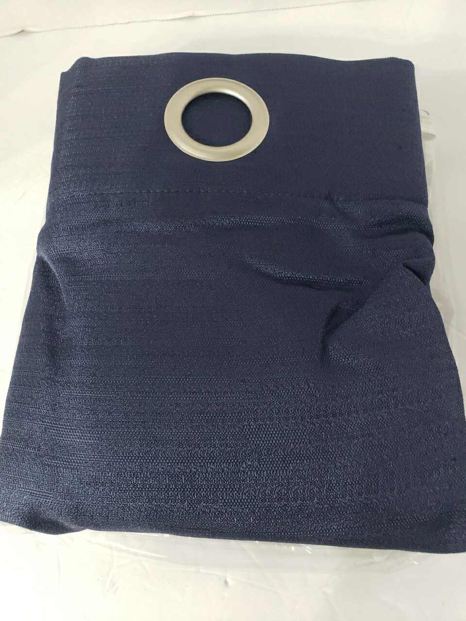 Ricardo Grasscloth Lined Grommet Panel 54×96 Navy Blue Polyester NEW