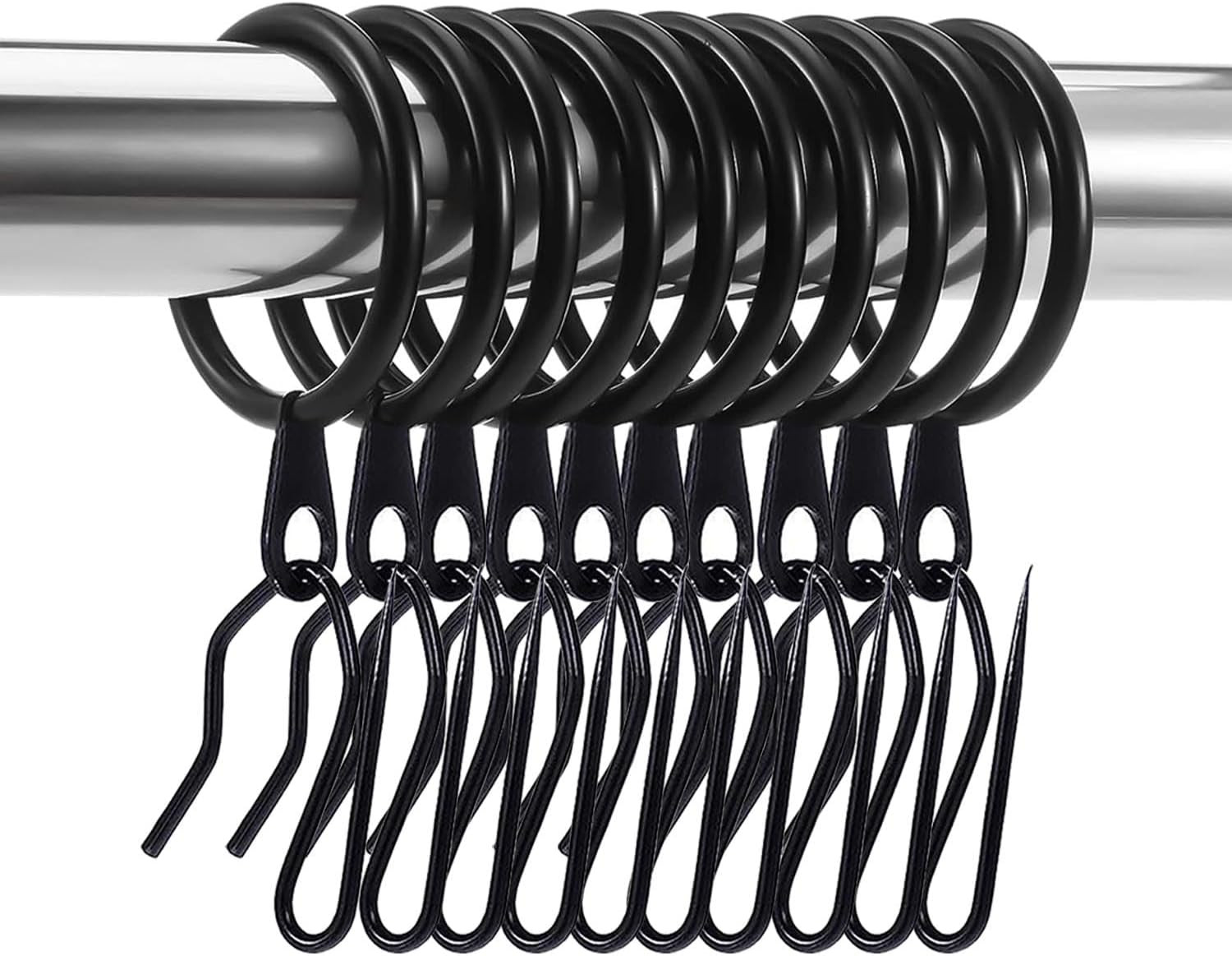 60 Pieces Metal Drapery Curtain Rings Curtain Hanging Rings and 60 Pieces Metal