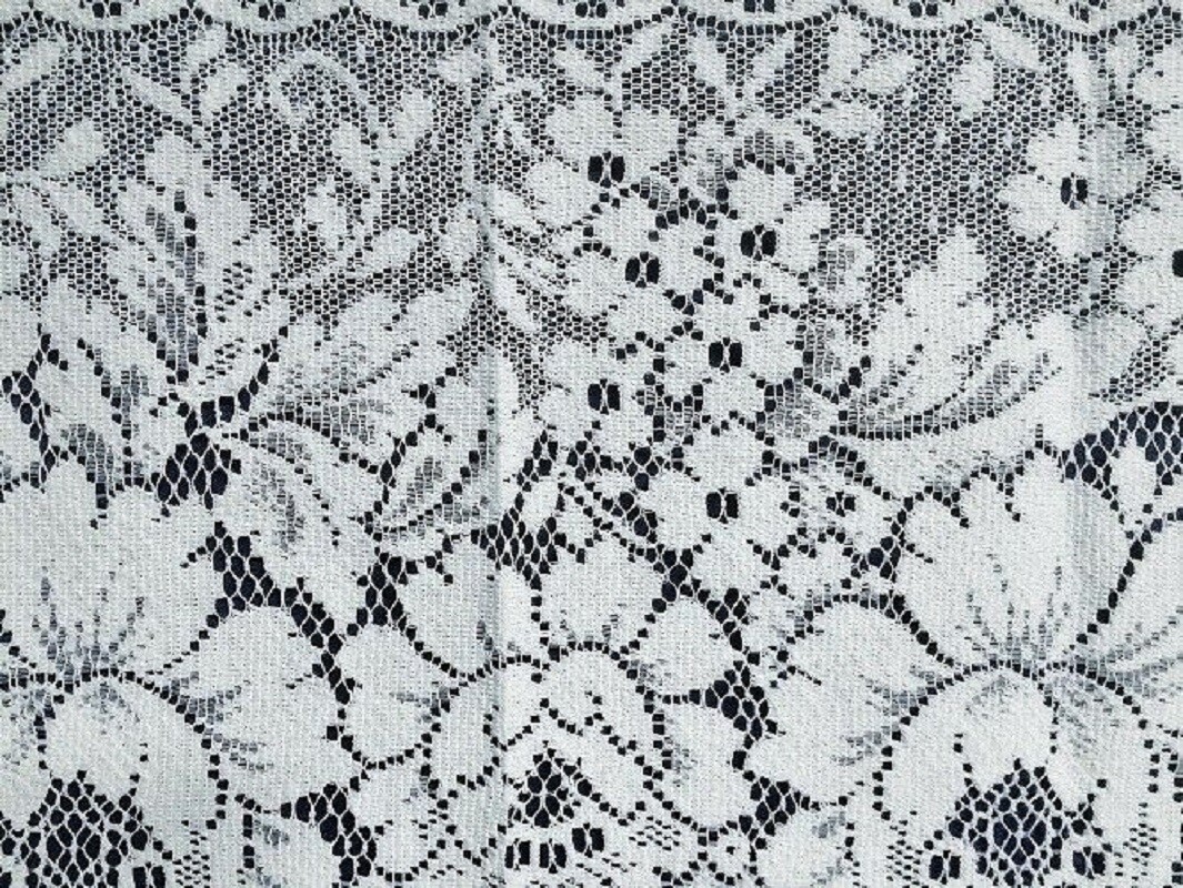 Ainsley 61″ x 19″ Lace Window Valance White Cotton Blend Livingroom Bedroom